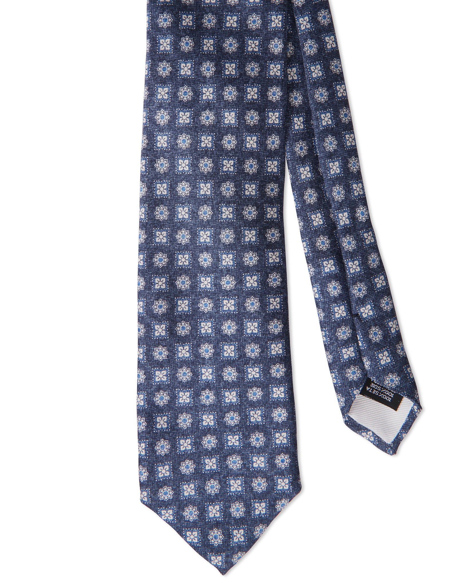 Italian Silk Tie Squares Medallion Print