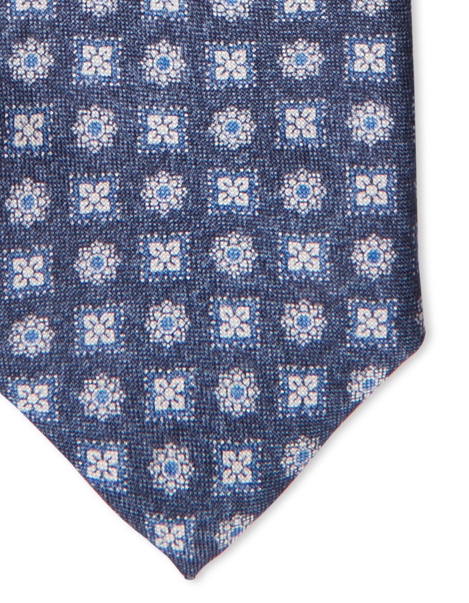 Italian Silk Tie Squares Medallion Print