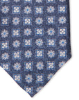 Squares Medallion Print Silk Tie