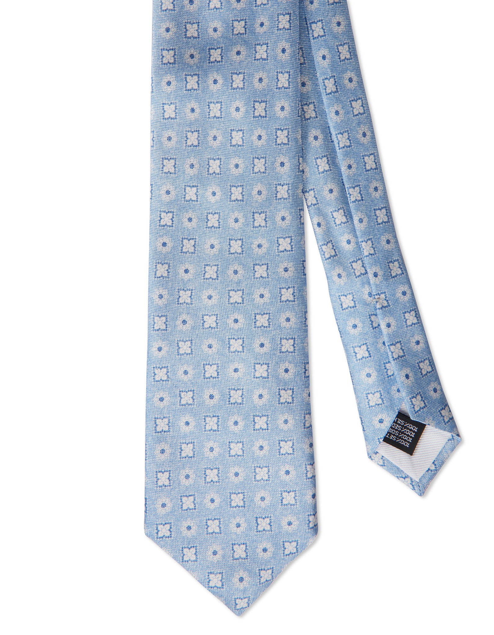 Italian Silk Tie Squares Medallion Print