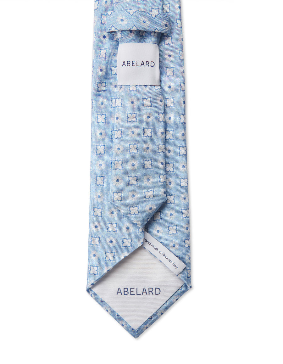 Squares Medallion Print Silk Tie