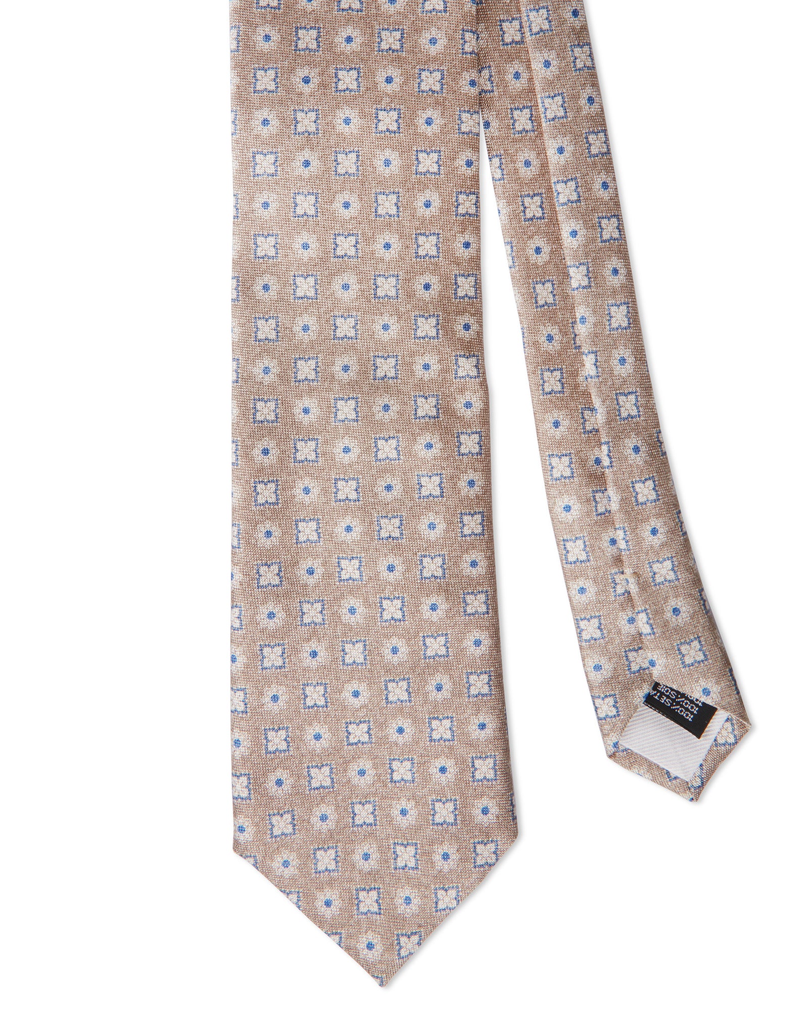 Italian Silk Tie Squares Medallion Print