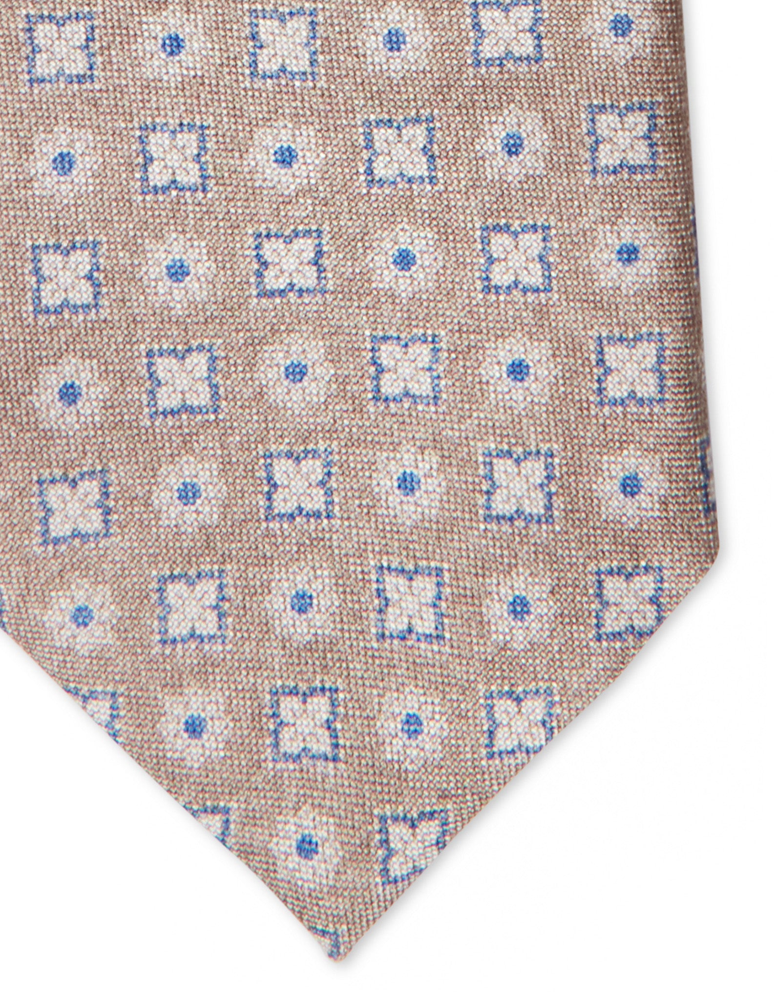 Italian Silk Tie Squares Medallion Print