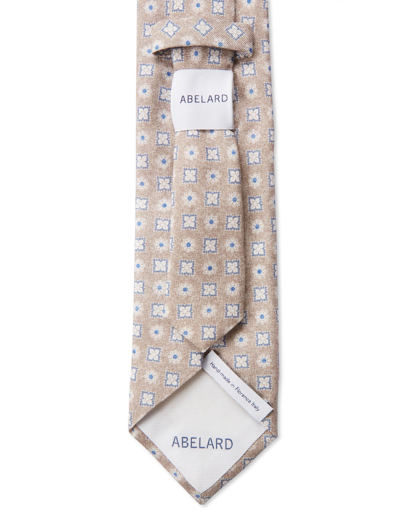 Italian Silk Tie Squares Medallion Print