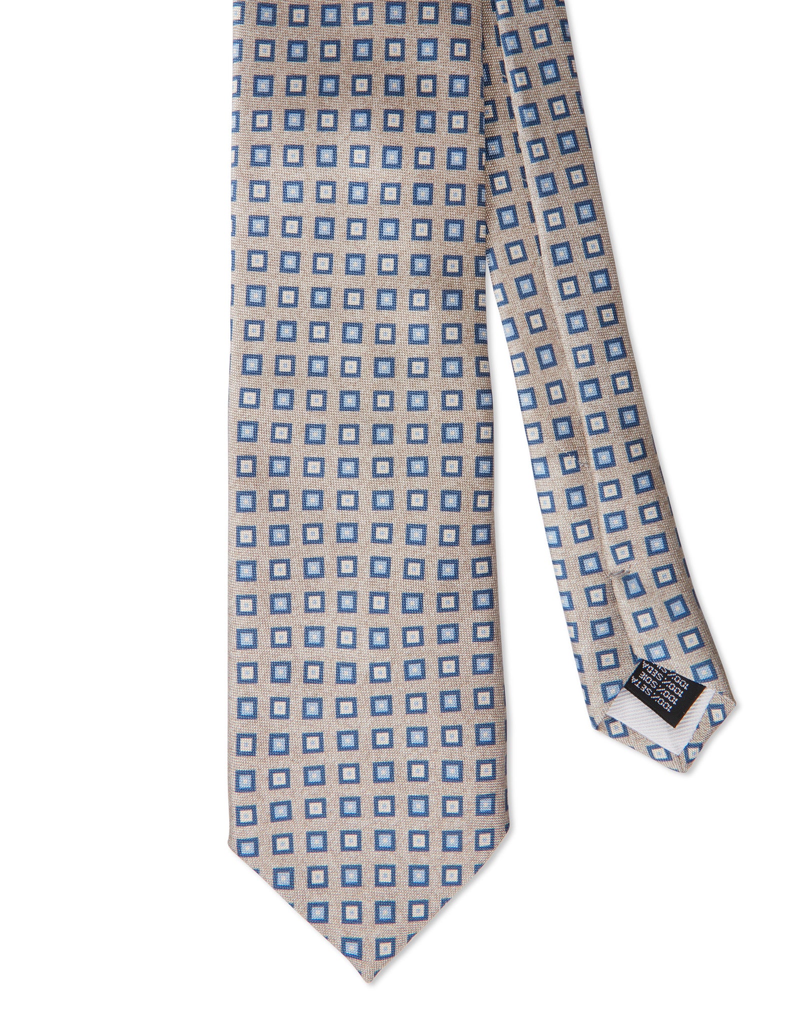 Italian Silk Tie Earth-Hues Print