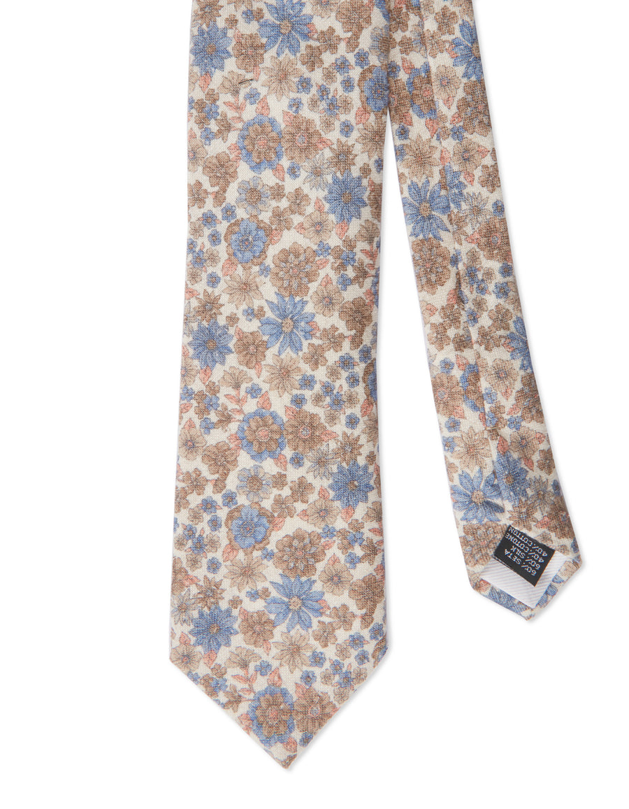 Foglia Leaf Print Silk Tie