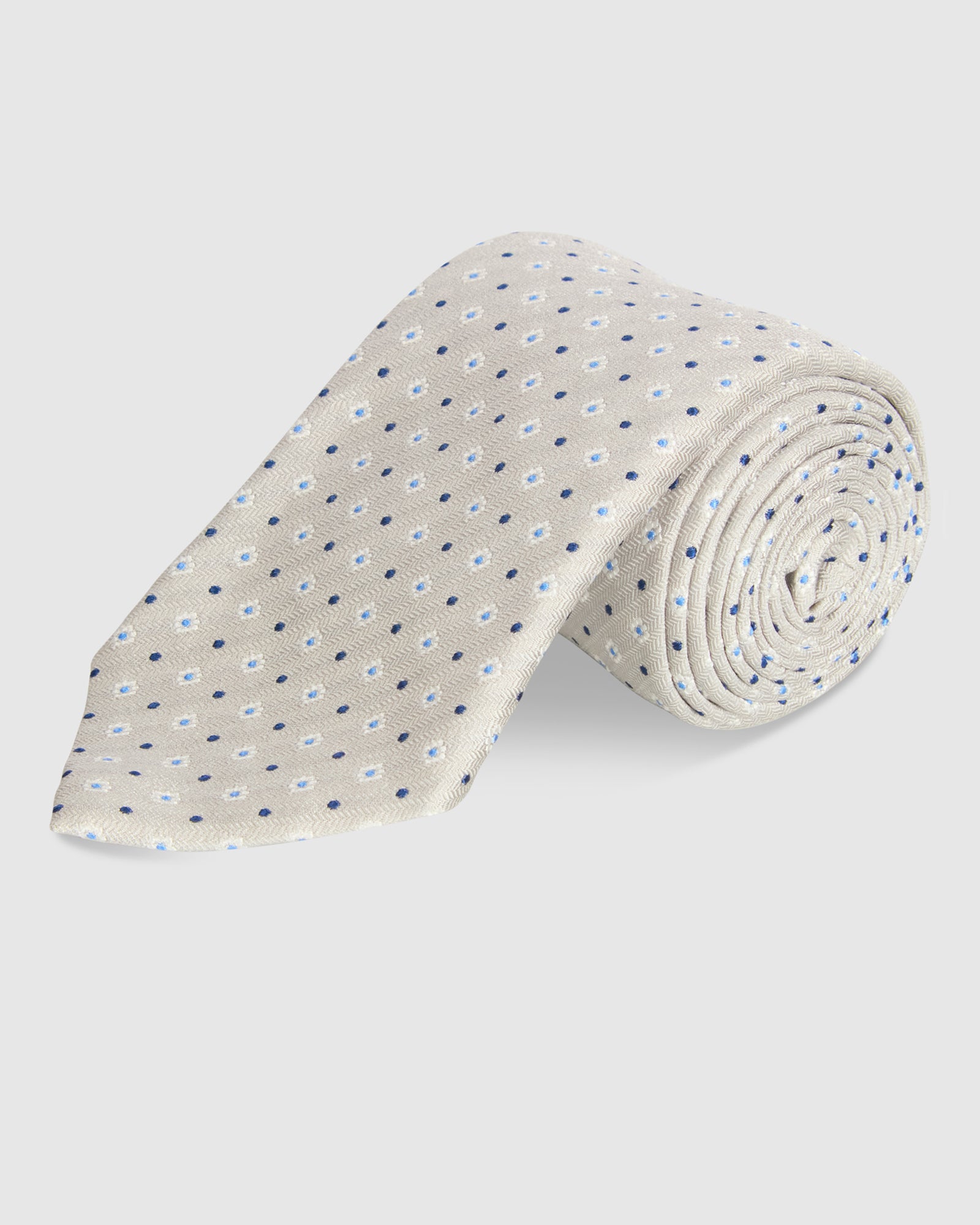 ABELARD ITALIAN SILK TIE - SILVER