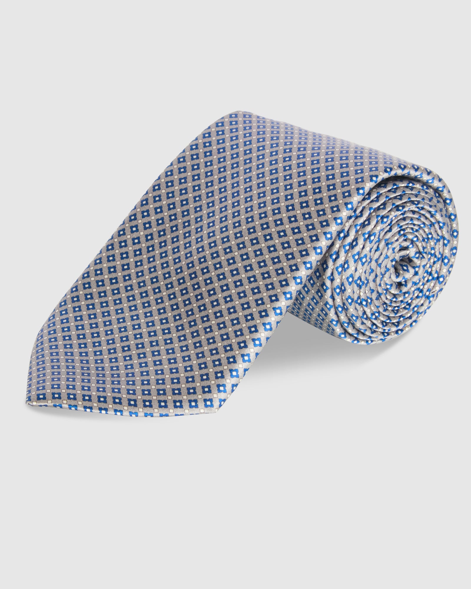 ABELARD ITALIAN SILK TIE - SILVER