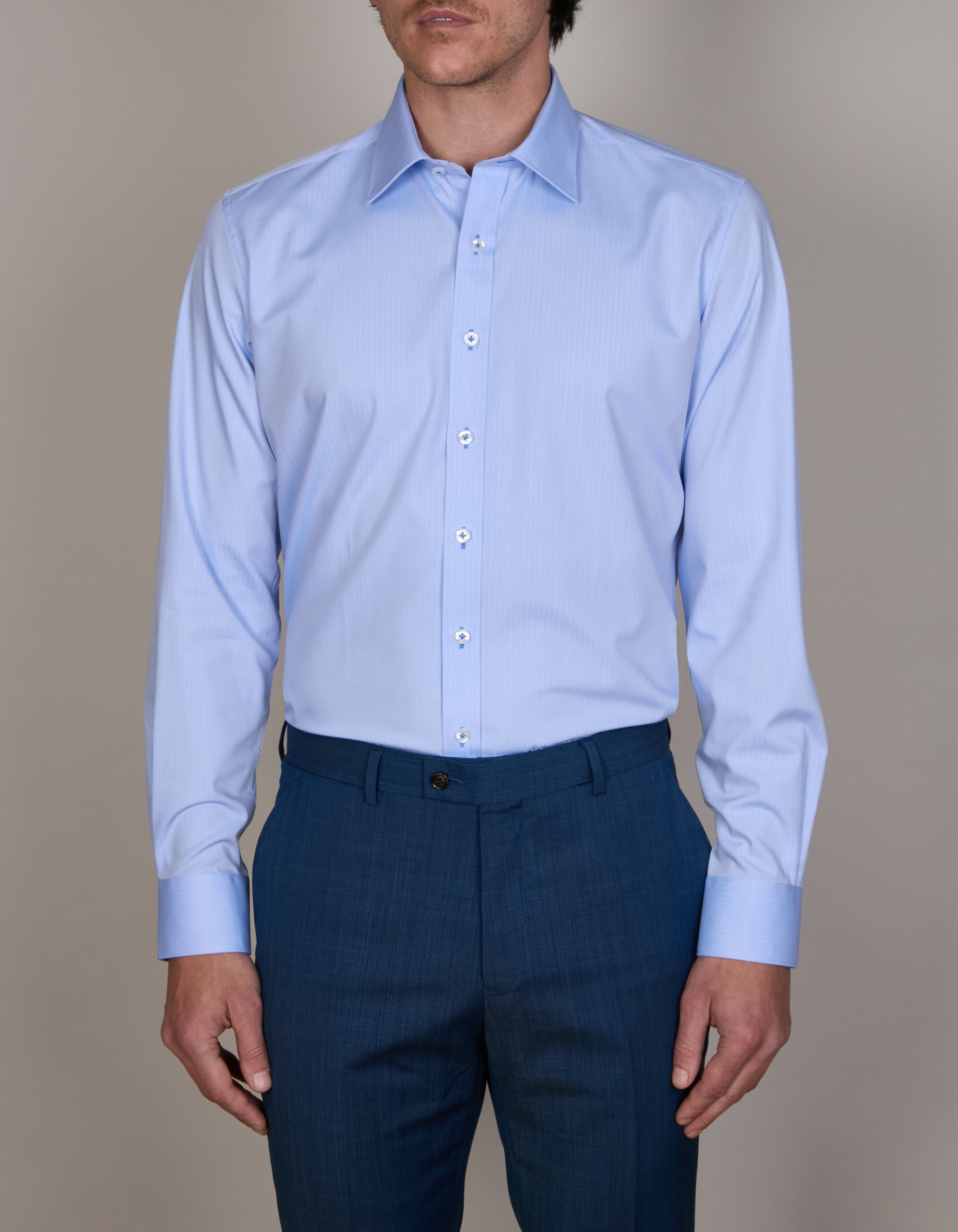 BAMBOO-TENCEL HERRINGBONE SHIRT SLIM FIT