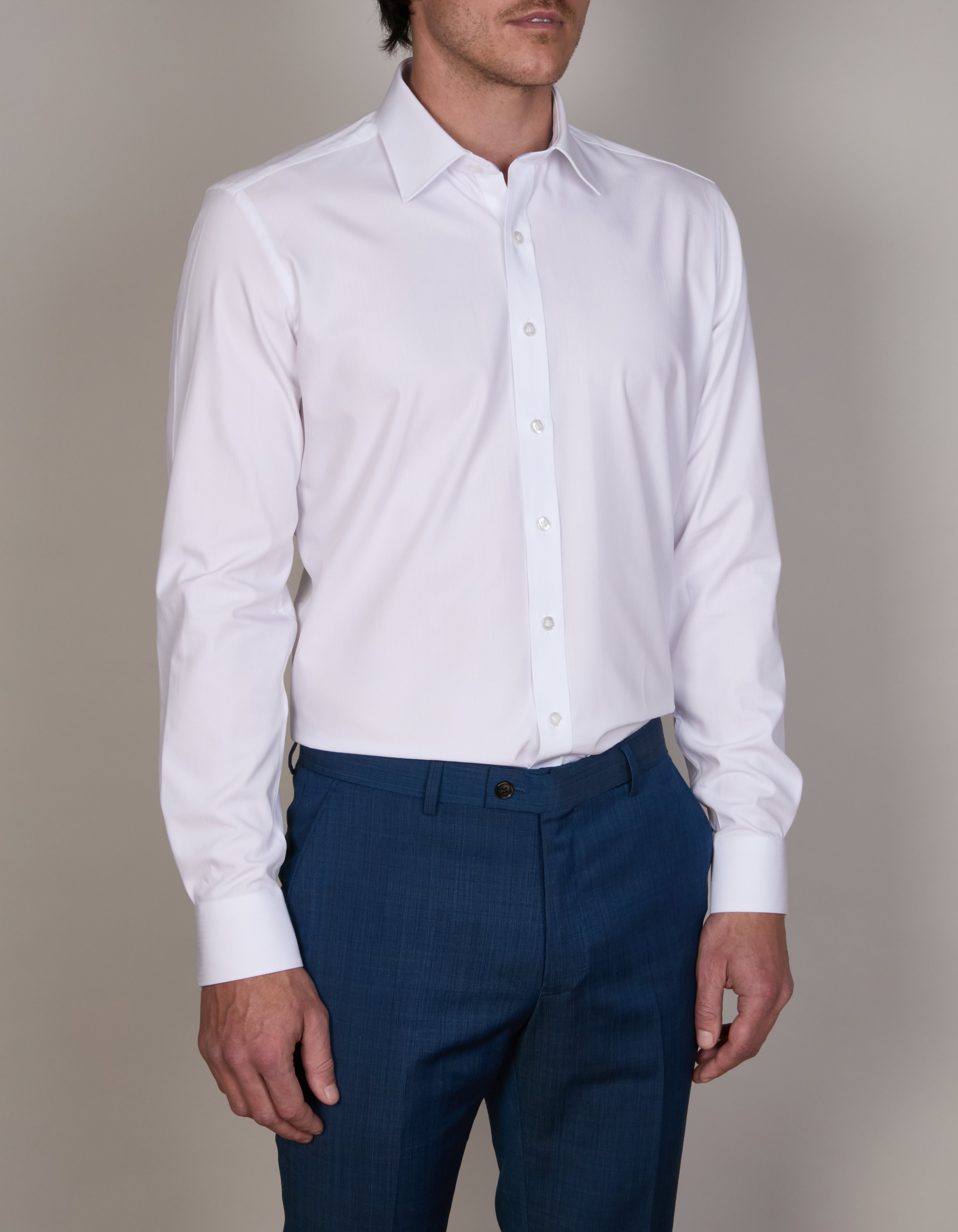BAMBOO-TENCEL HERRINGBONE SHIRT SLIM FIT