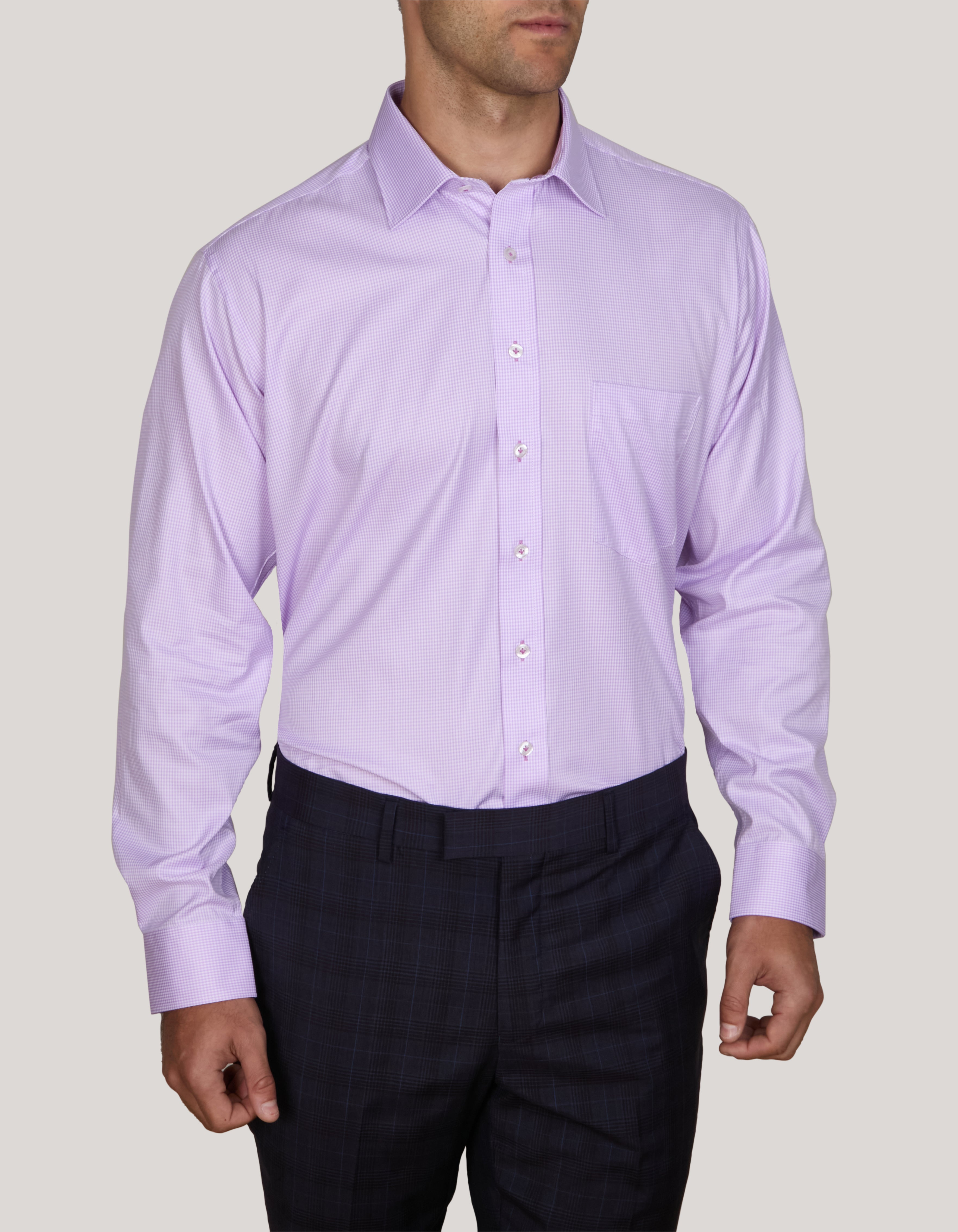 BAMBOO-TENCEL MICRO CHECK SHIRT CLASSIC FIT