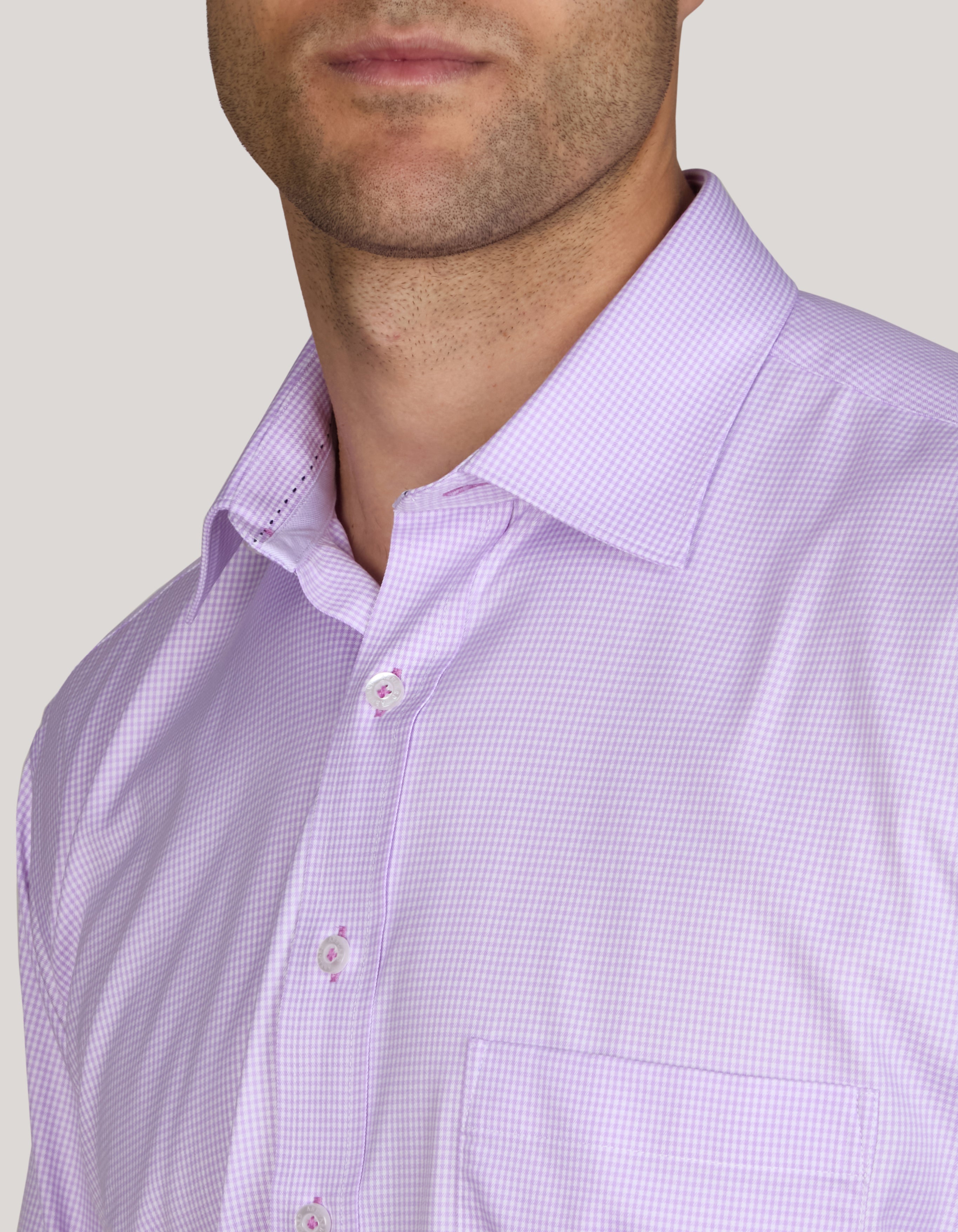 BAMBOO-TENCEL MICRO CHECK SHIRT CLASSIC FIT