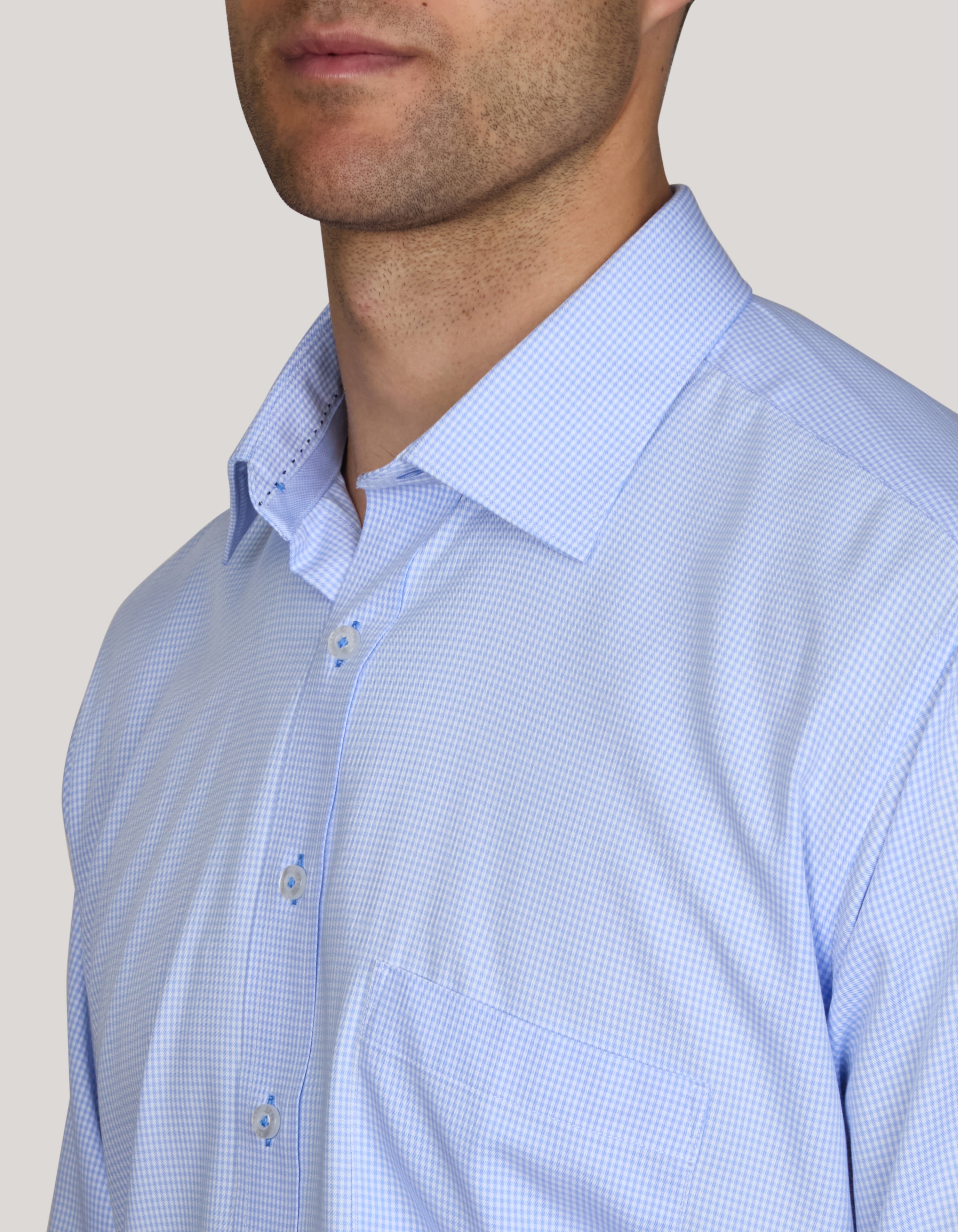 BAMBOO-TENCEL MICRO CHECK SHIRT CLASSIC FIT
