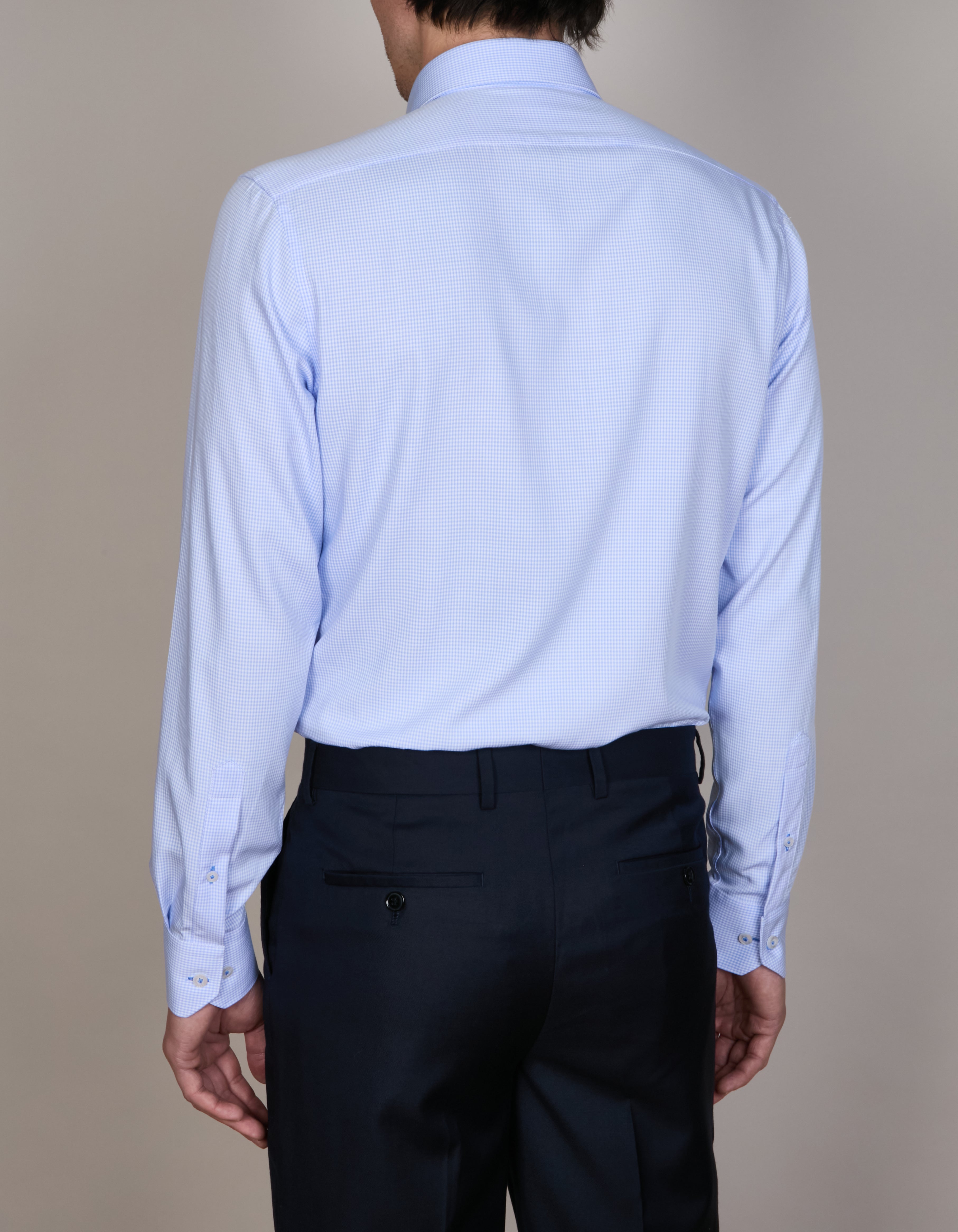 BAMBOO-TENCEL MICRO CHECK SHIRT SLIM FIT