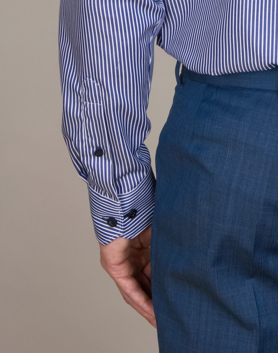 GROSETTO TWILL STRIPE SHIRT SLIM FIT