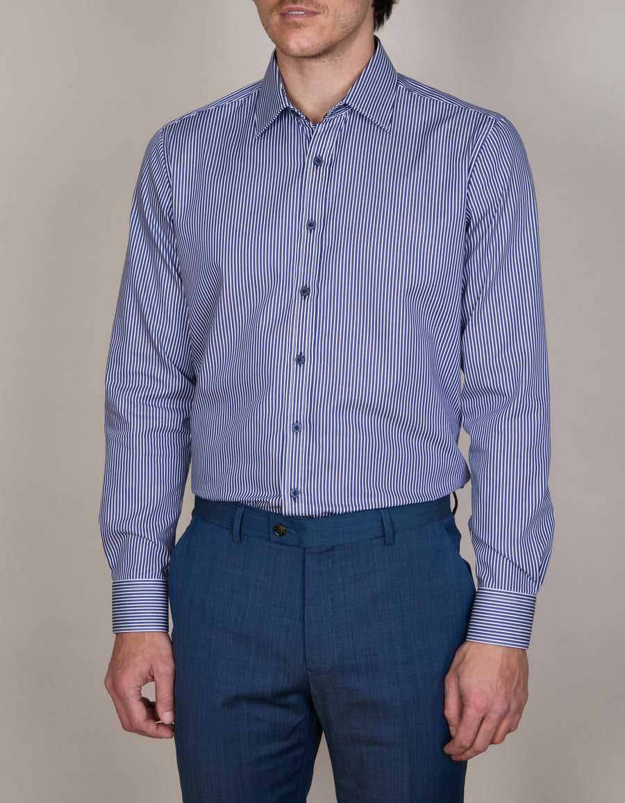 GROSETTO TWILL STRIPE SHIRT SLIM FIT