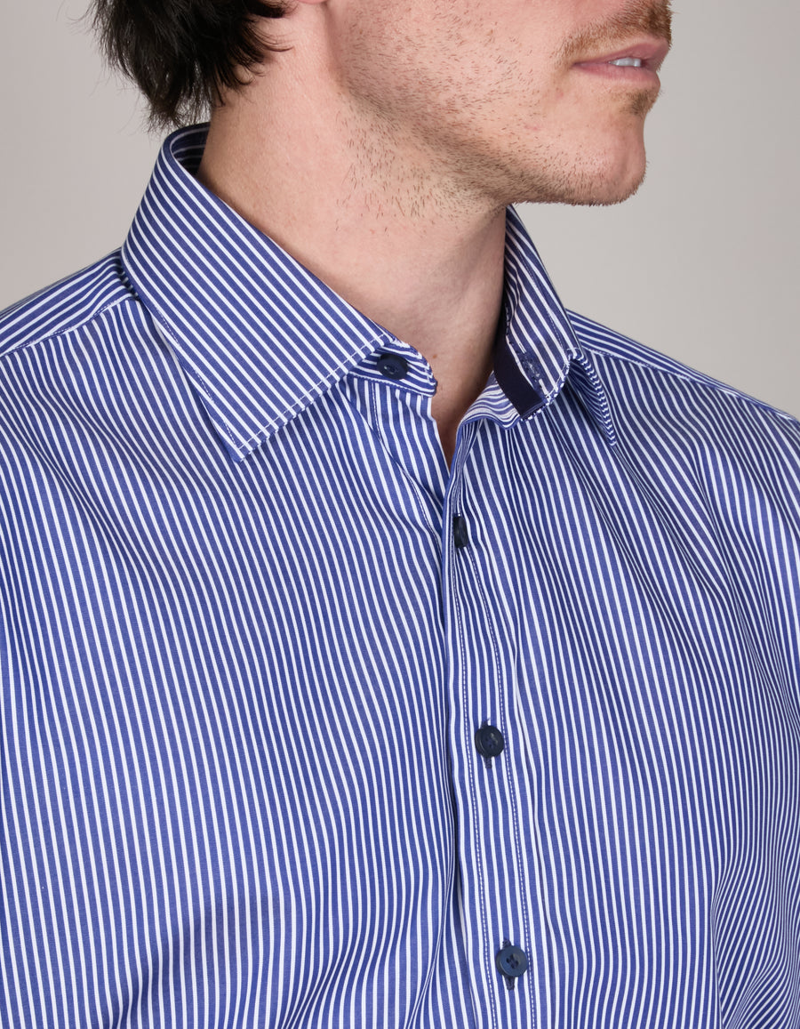 GROSETTO TWILL STRIPE SHIRT SLIM FIT