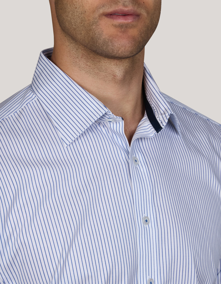 PESARO SUPER-FINE STRIPE SHIRT ATHLETIC FIT