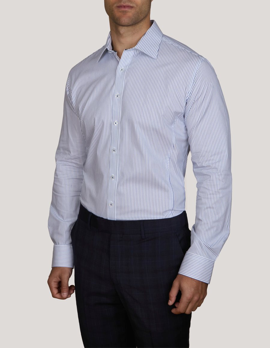 PESARO SUPER-FINE STRIPE SHIRT ATHLETIC FIT