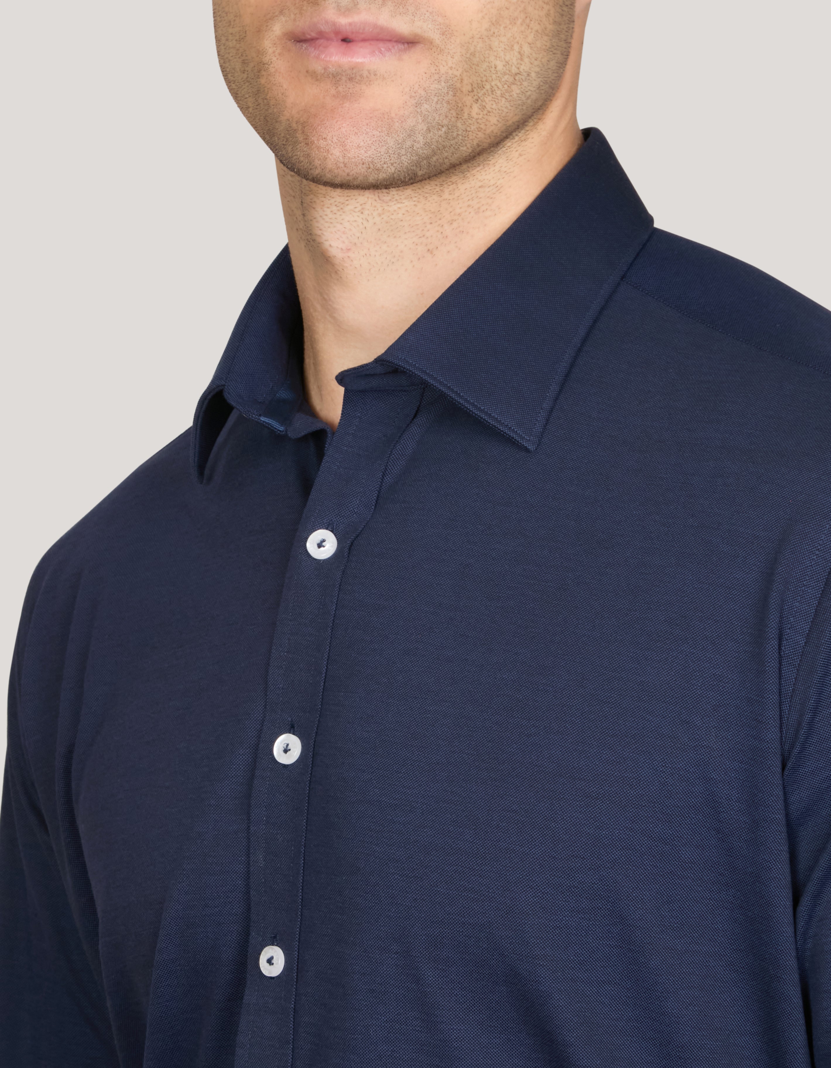 MELANGE PIQUE KNIT SHIRT SLIM FIT