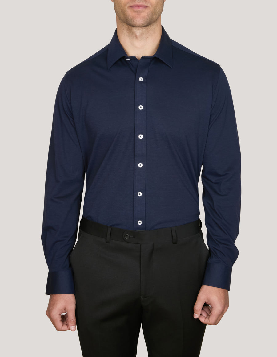 MELANGE PIQUE KNIT SHIRT SLIM FIT