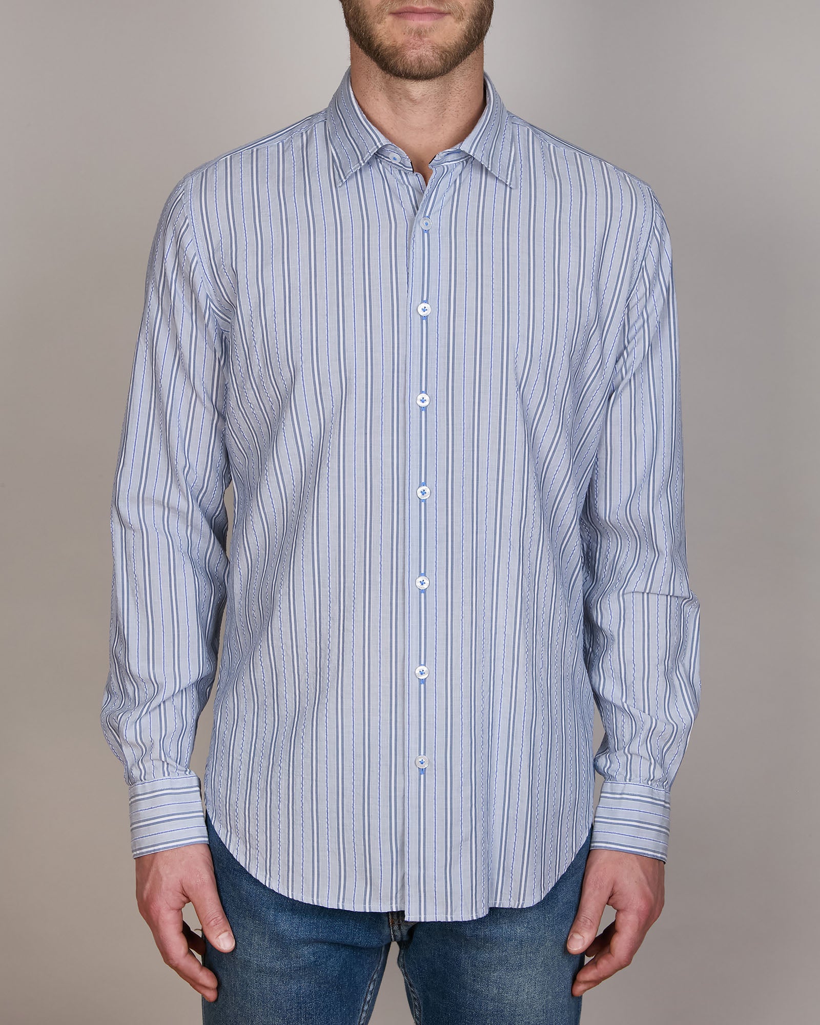 MASSA TENCEL STRIPE STRIPE SLIM FIT