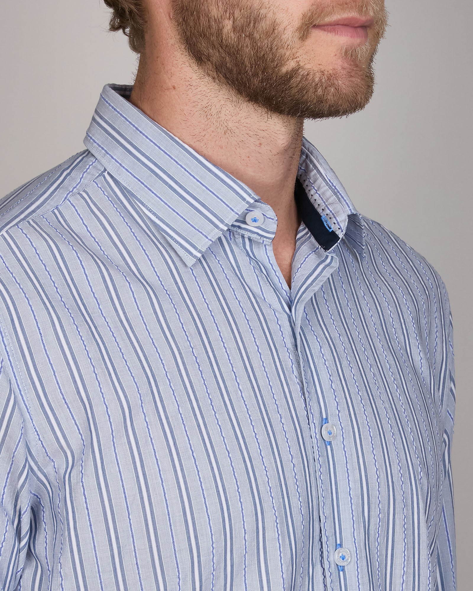 MASSA TENCEL STRIPE STRIPE SLIM FIT