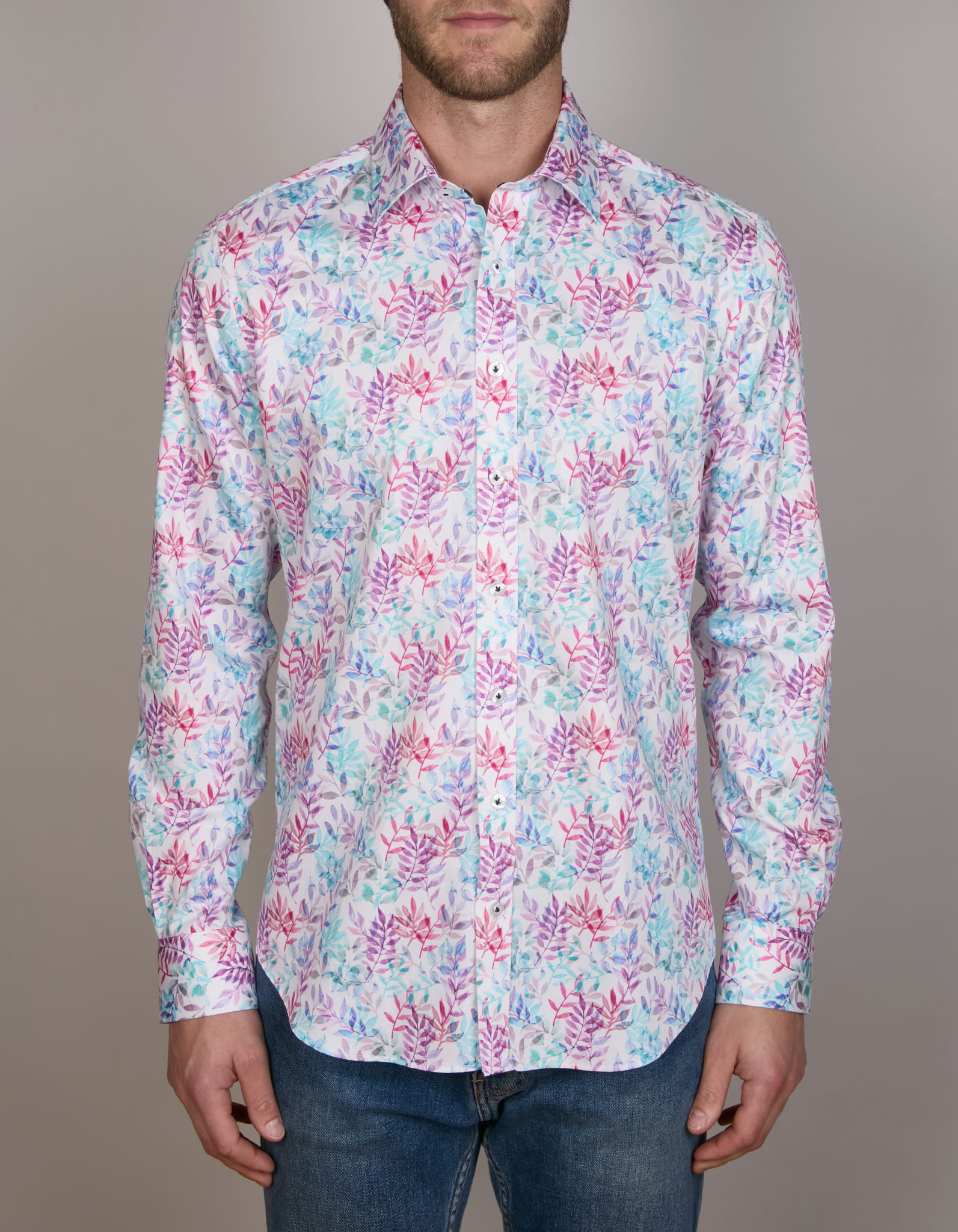 WATERCOLOUR PRINT SHIRT SLIM FIT