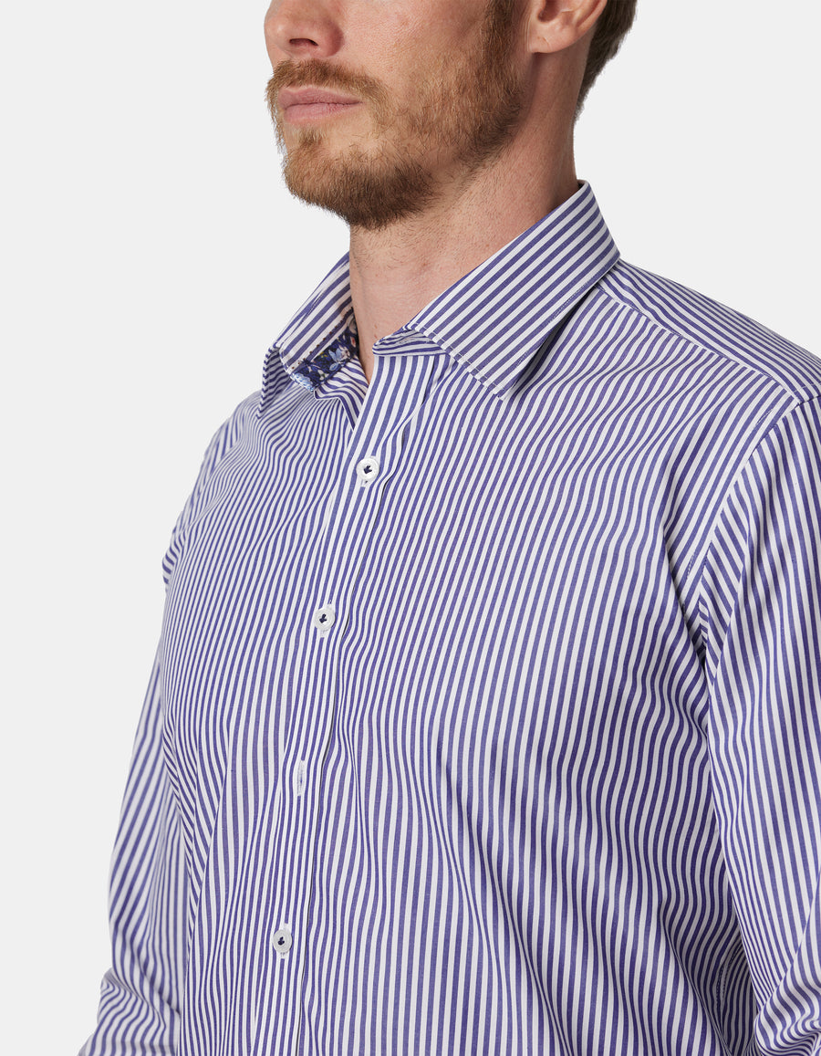 ISTRES STRIPE SLIM FIT SHIRT with FRENCH CUFFS