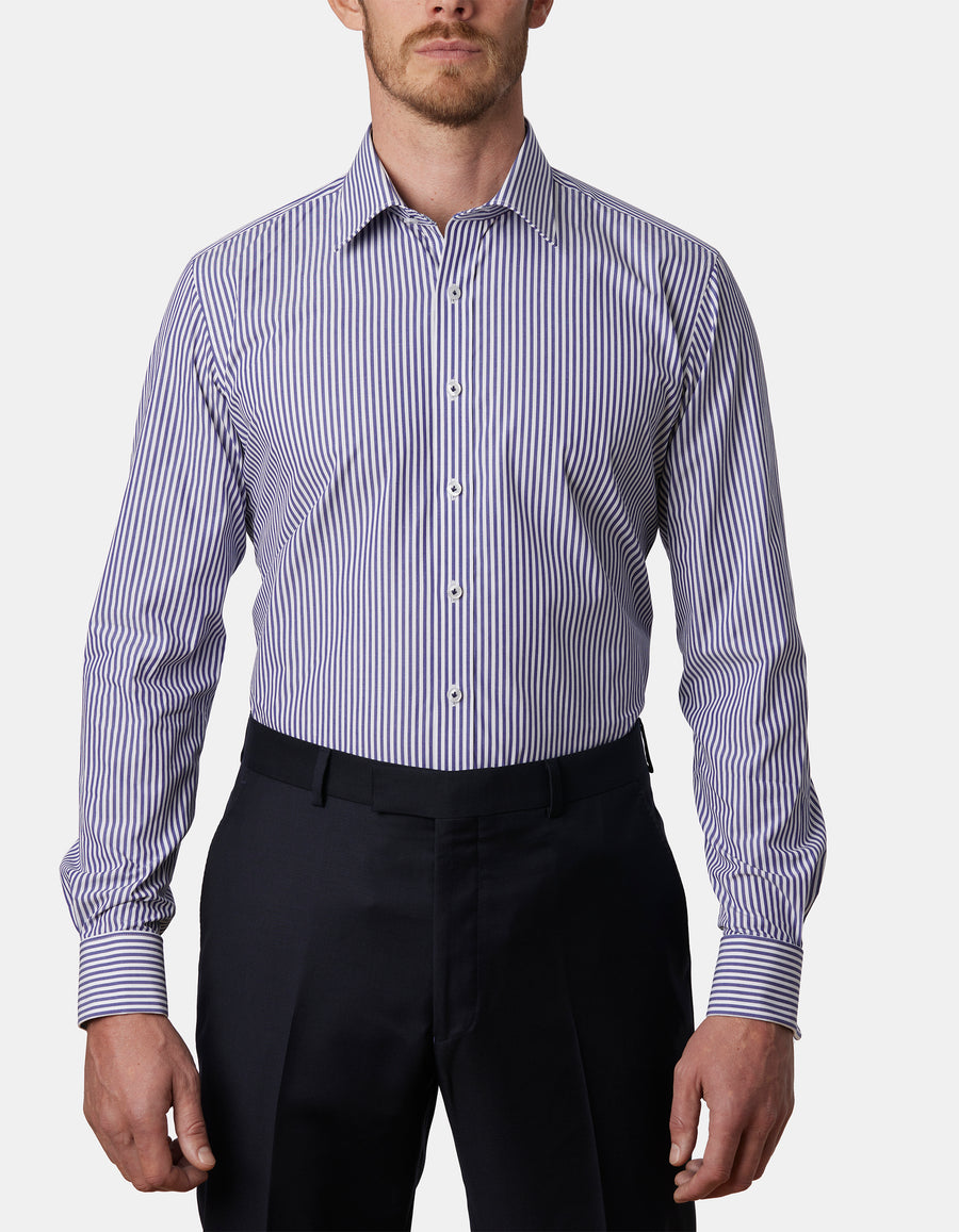 ISTRES STRIPE SLIM FIT SHIRT with FRENCH CUFFS