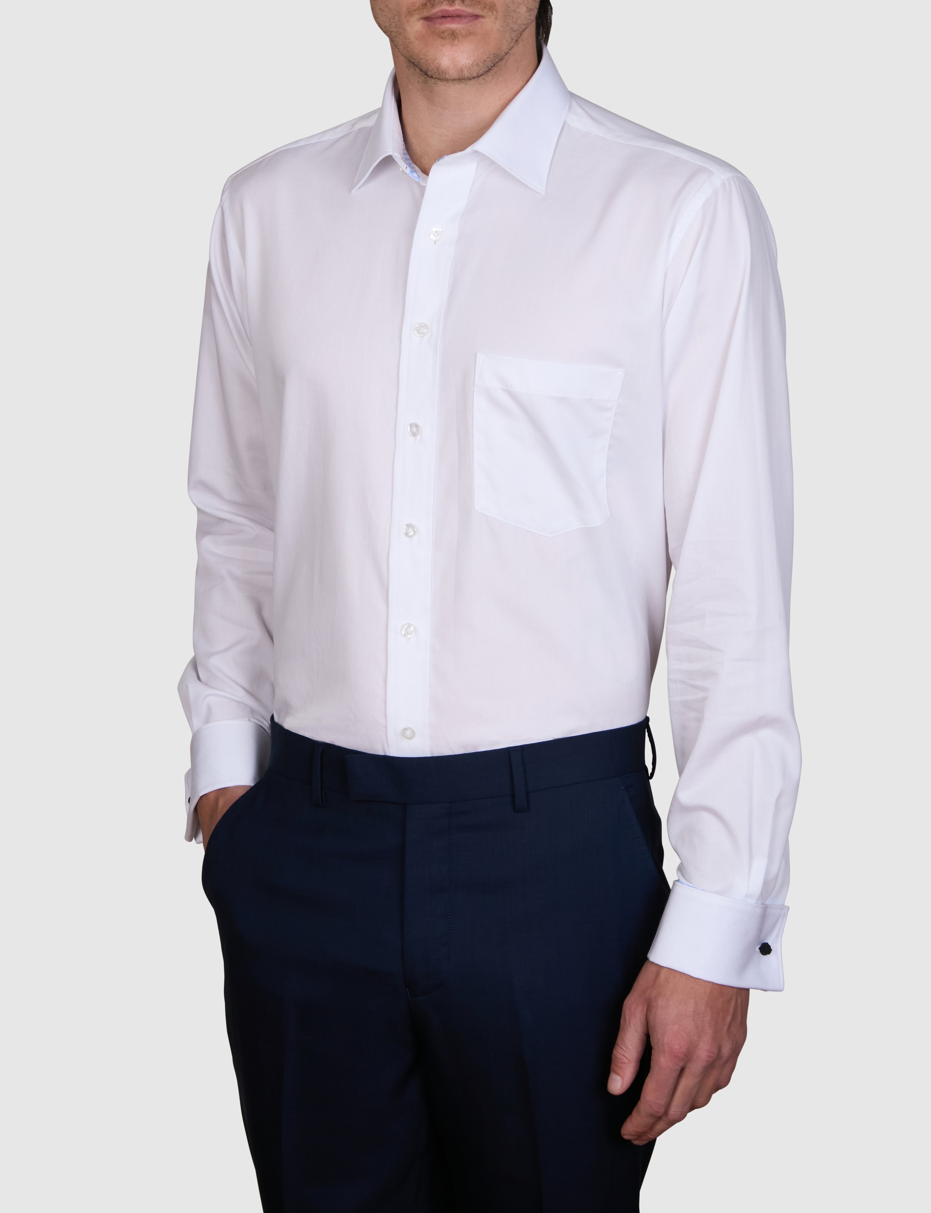 AUVERGE DIAMOND DOBBY FRENCH CUFF CLASSIC FIT SHIRT