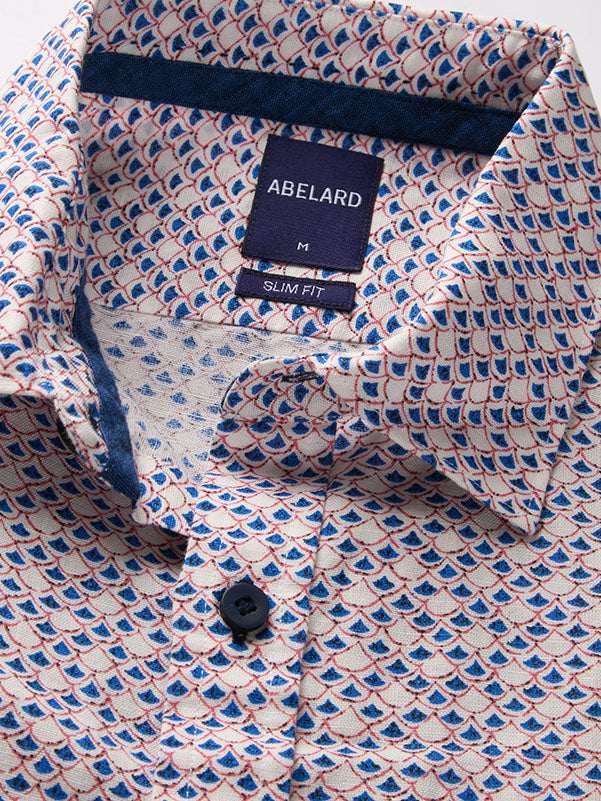 PUCCINI PRINT LINEN SLIM FIT SHIRT