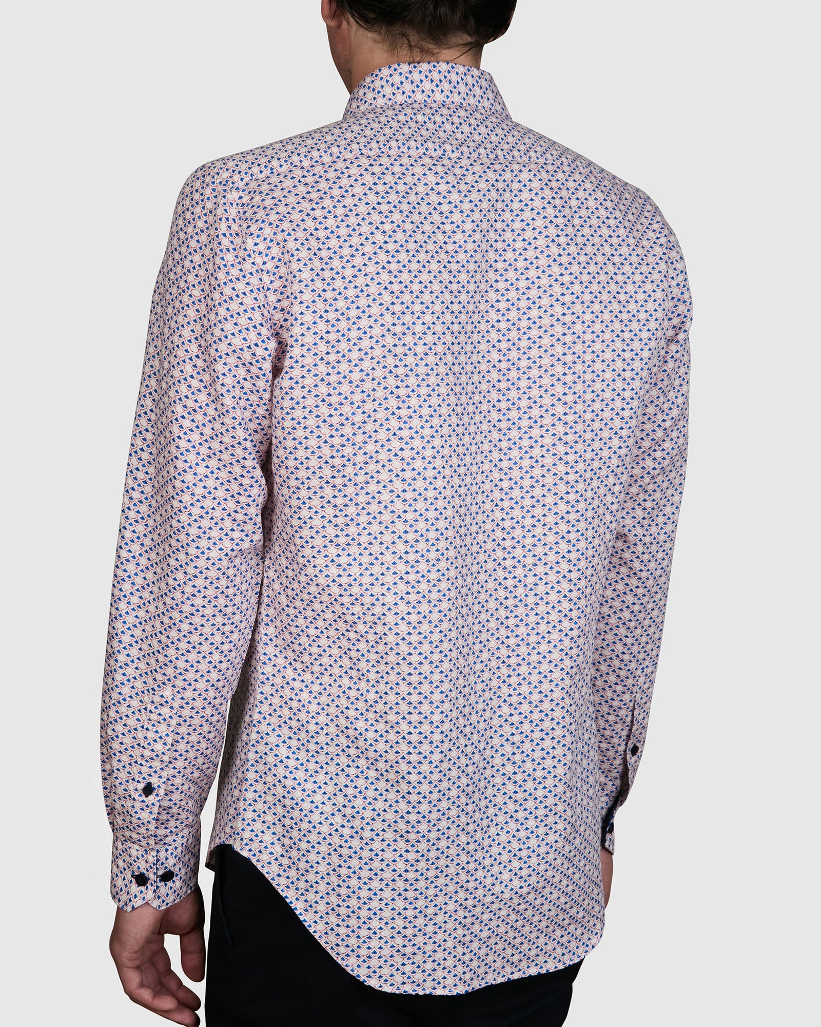 PUCCINI PRINT LINEN SLIM FIT SHIRT