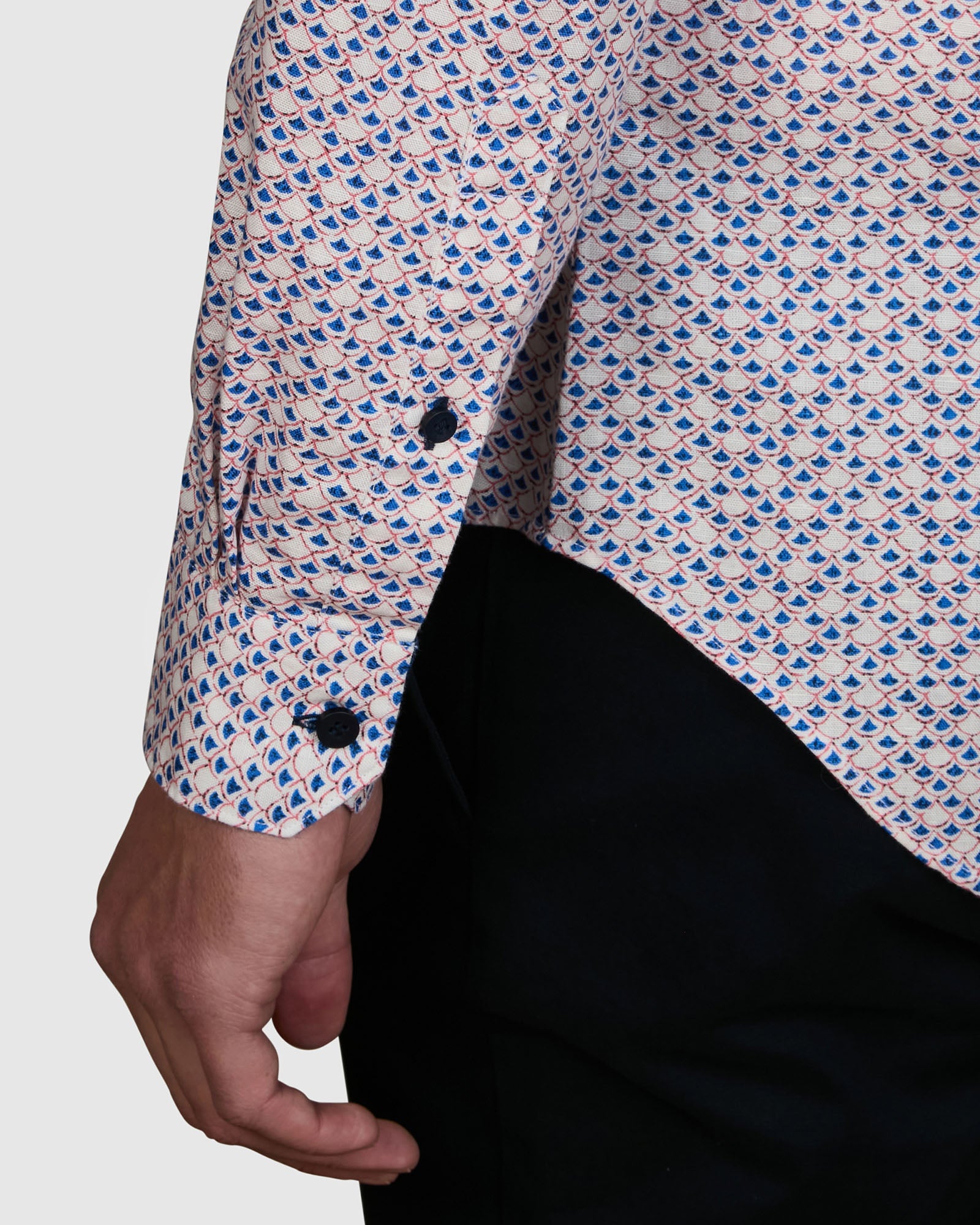 PUCCINI PRINT LINEN SLIM FIT SHIRT