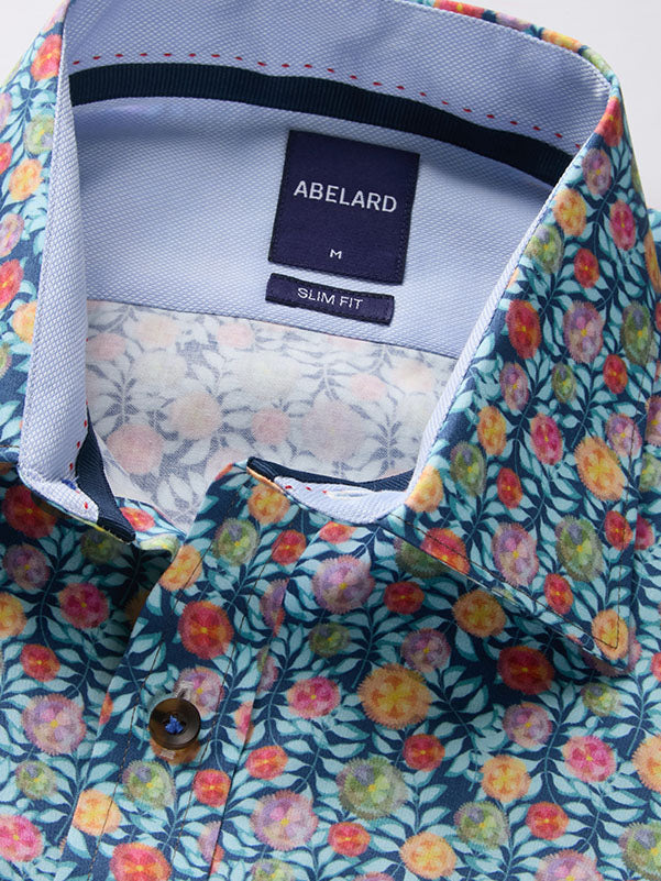 GEM-FLOWER PRINT 1 SLIM FIT SHIRT