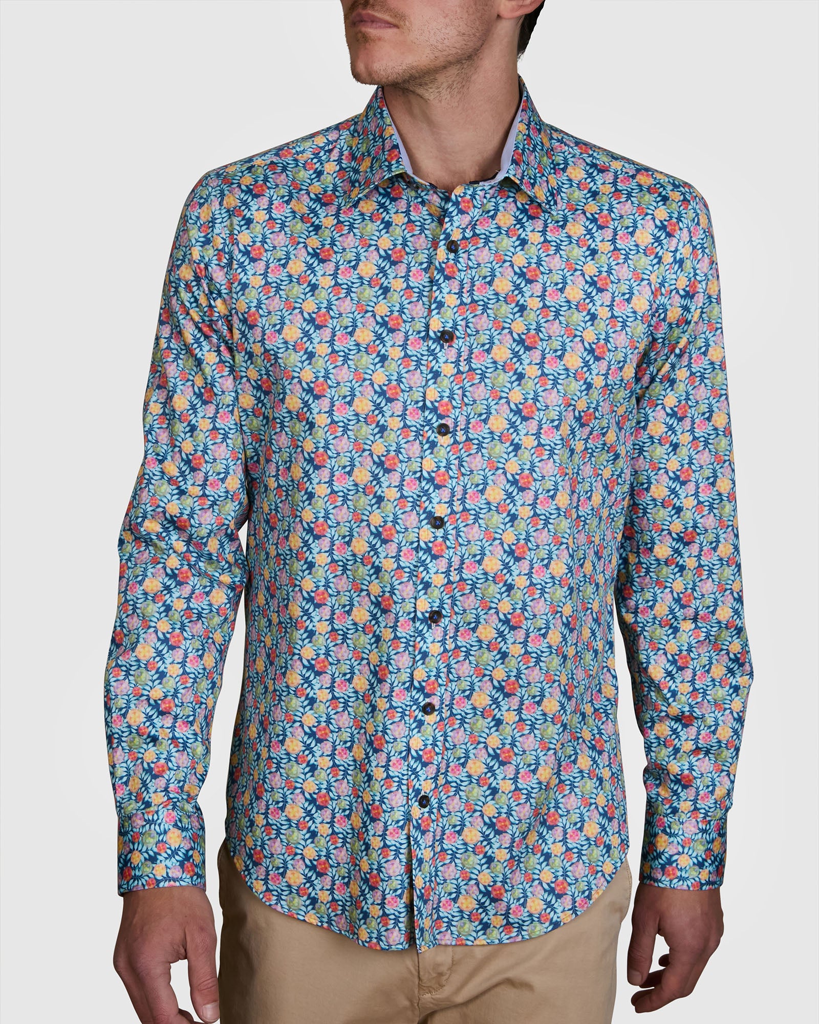 GEM-FLOWER PRINT 1 SLIM FIT SHIRT