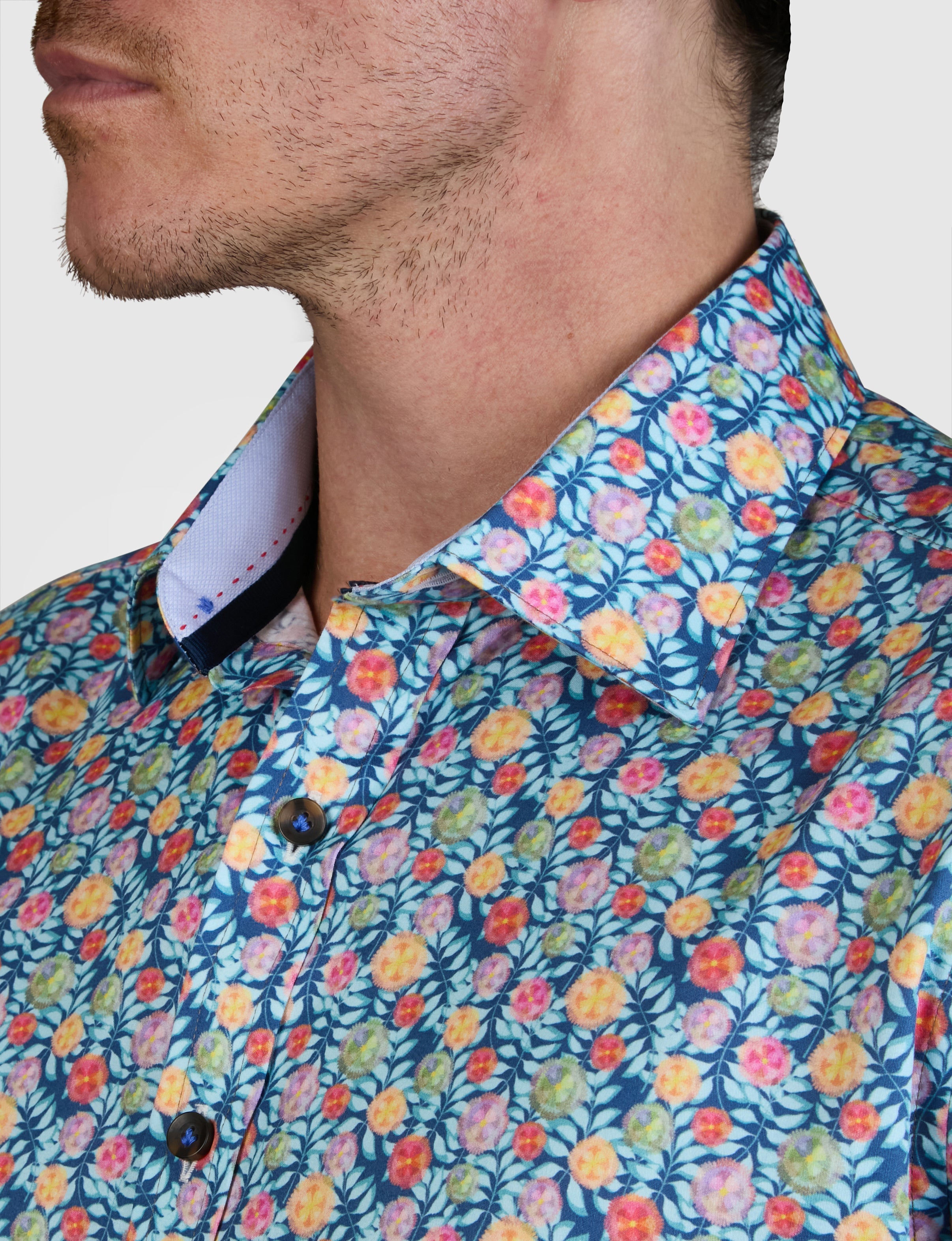 GEM-FLOWER PRINT 1 SLIM FIT SHIRT