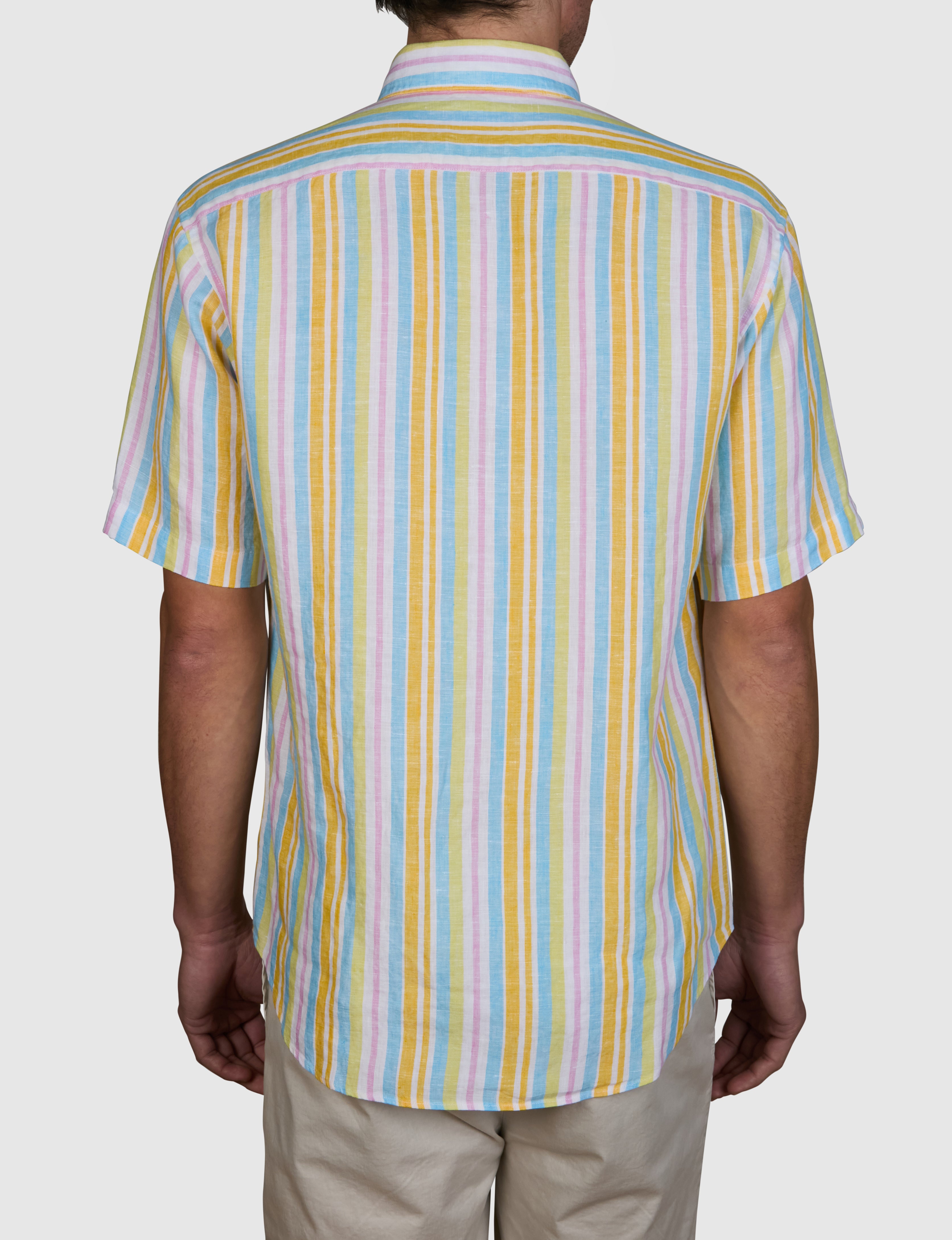 SAN MICHAELE LINEN STRIPE CLASSIC FIT SHIRT