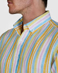 SAN MICHAELE LINEN STRIPE CLASSIC FIT SHIRT