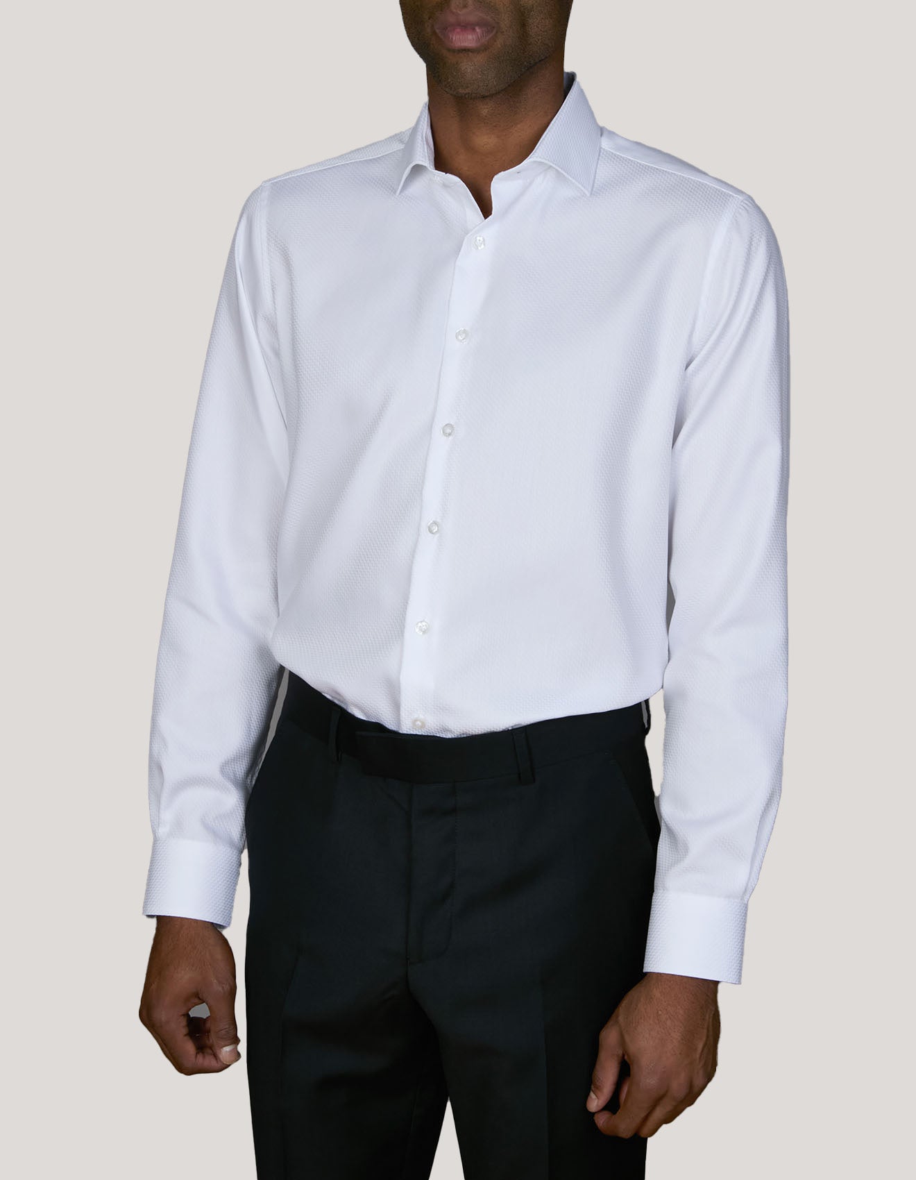 ZEGNI ZIG-ZAG TWILL SLIM FIT SHIRT