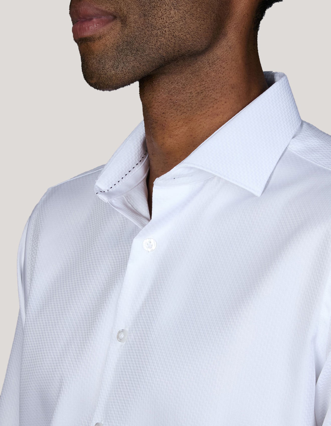 ZEGNI ZIG-ZAG TWILL SLIM FIT SHIRT