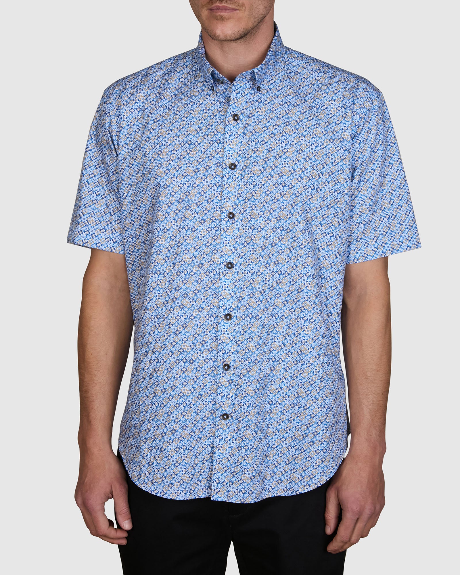 PALERMO POPLIN PRINT SLIM FIT SHIRT