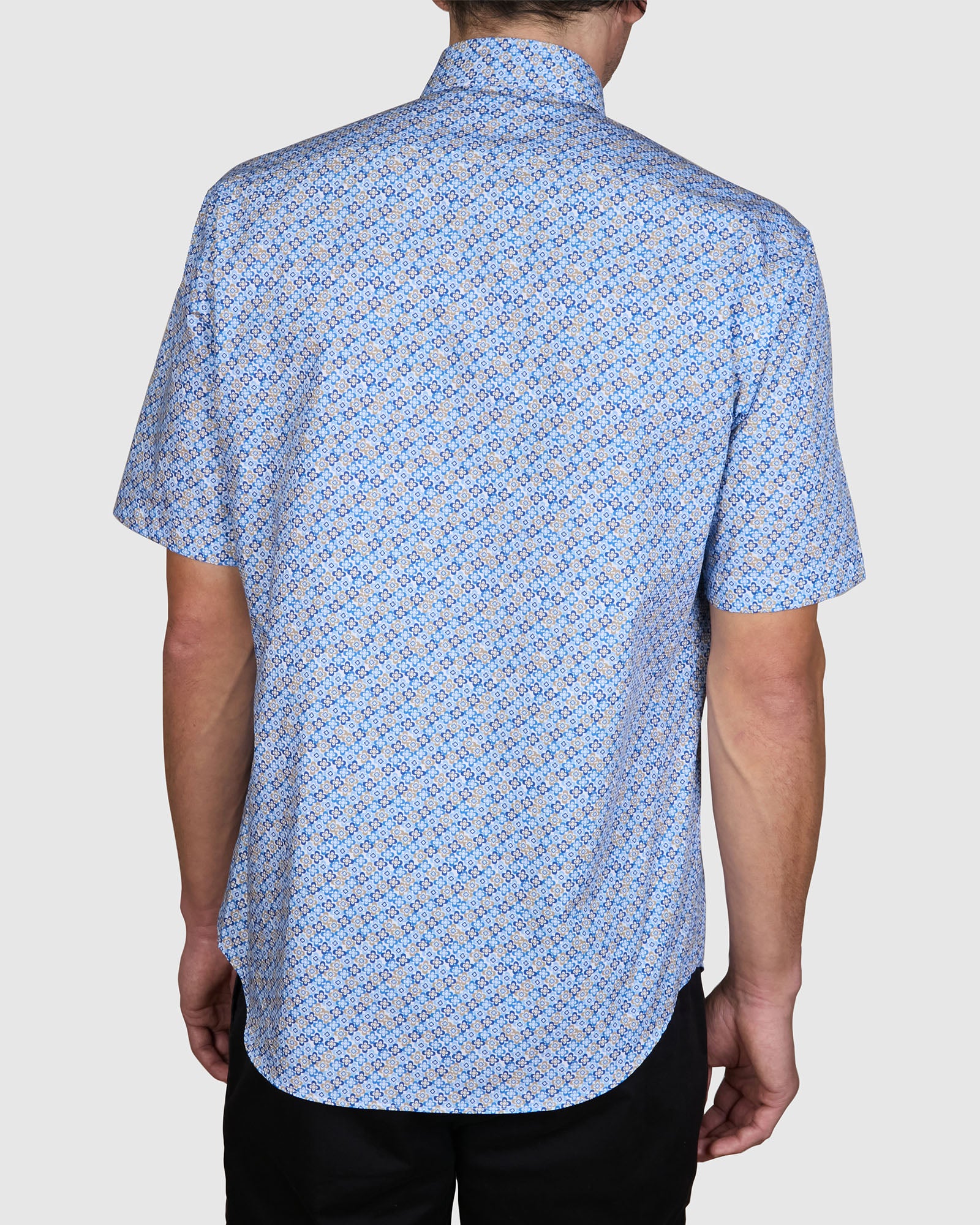 PALERMO POPLIN PRINT SLIM FIT SHIRT