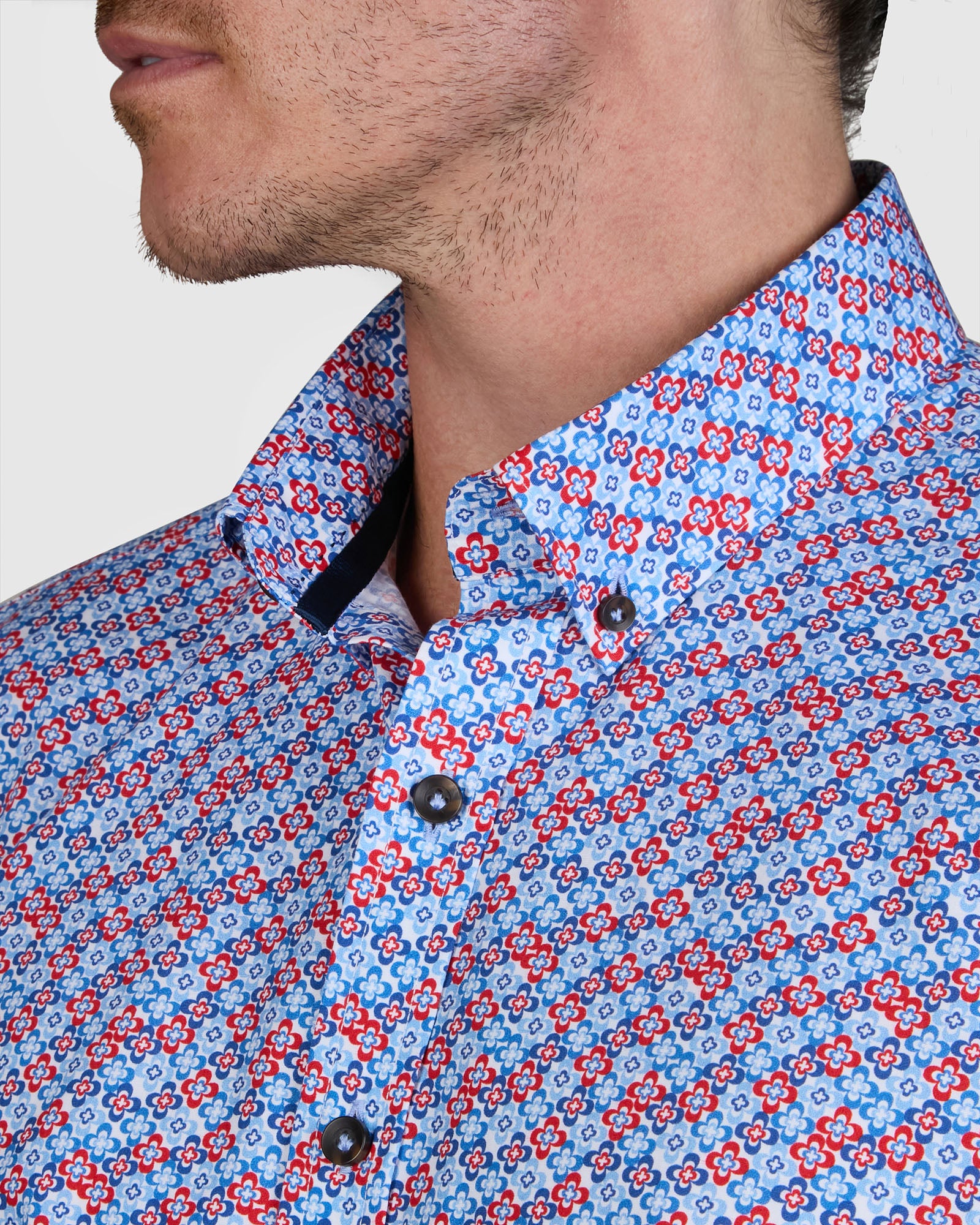 PALERMO POPLIN PRINT SLIM FIT SHIRT