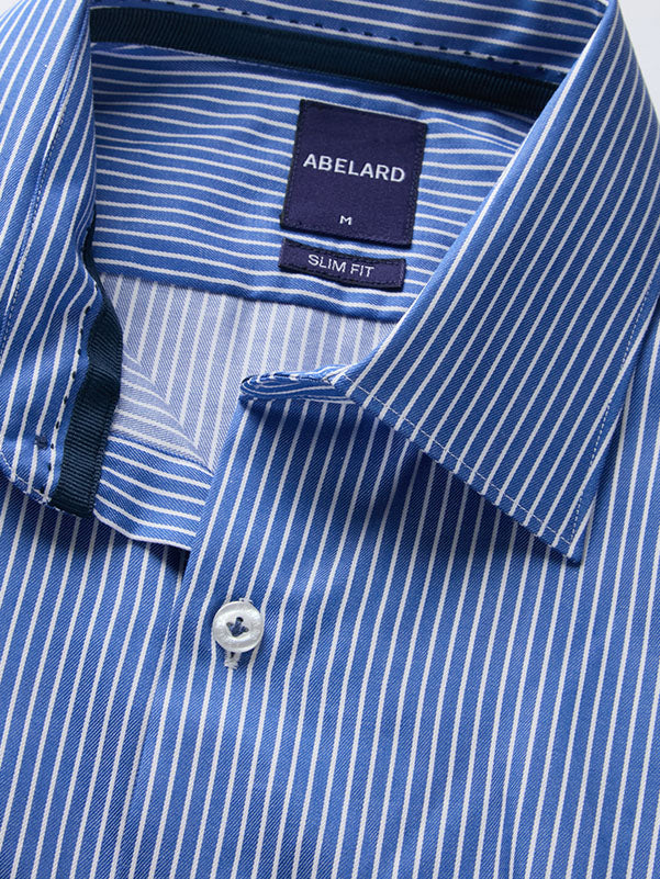 MARITEMES FINE TWILL STRIPE SLIM FIT SHIRT