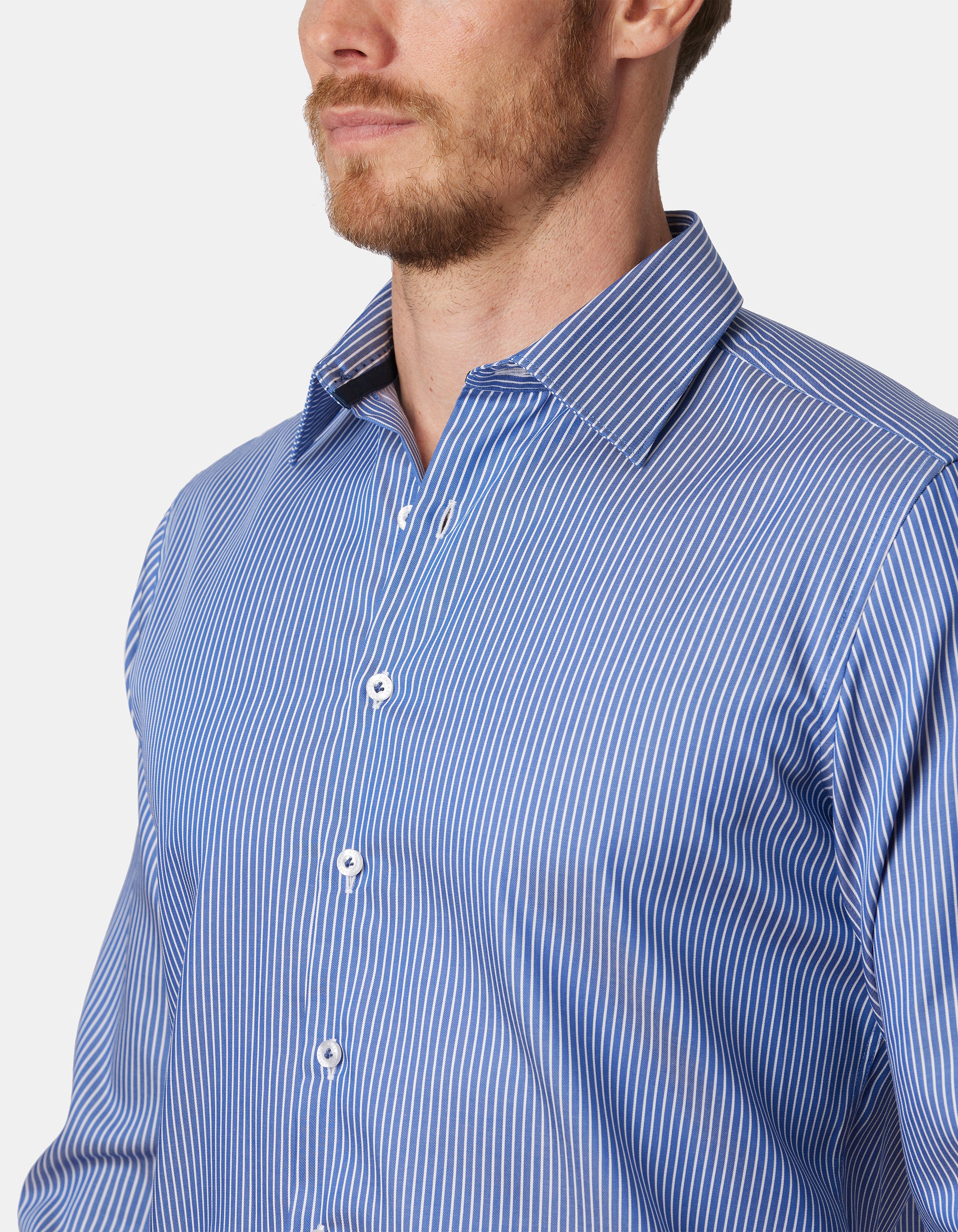 MARITEMES FINE TWILL STRIPE SLIM FIT SHIRT