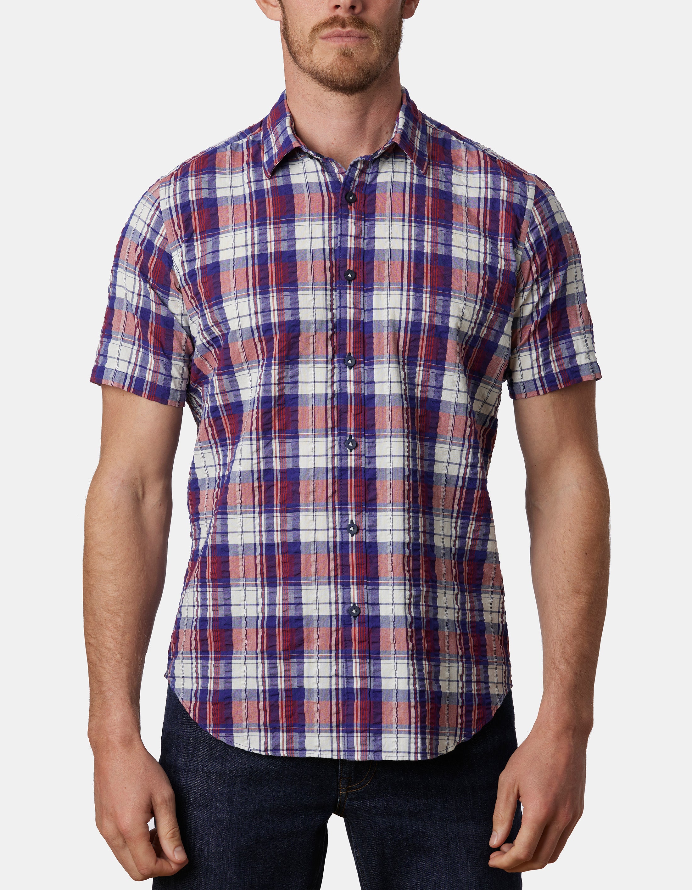 SCARPE SEERSUCKER CHECK CLASSIC FIT SHIRT
