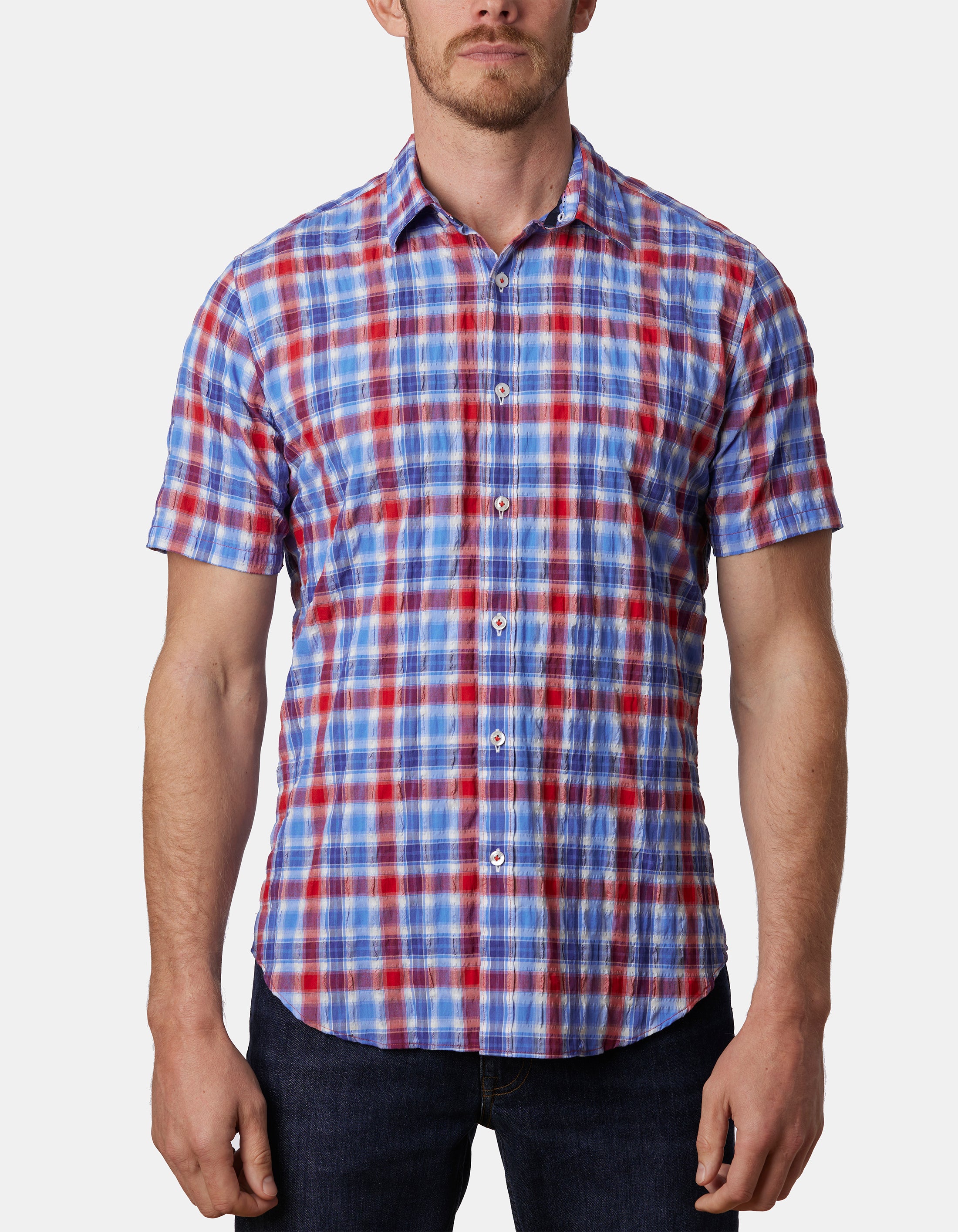 SCARPE SEERSUCKER CHECK CLASSIC FIT SHIRT