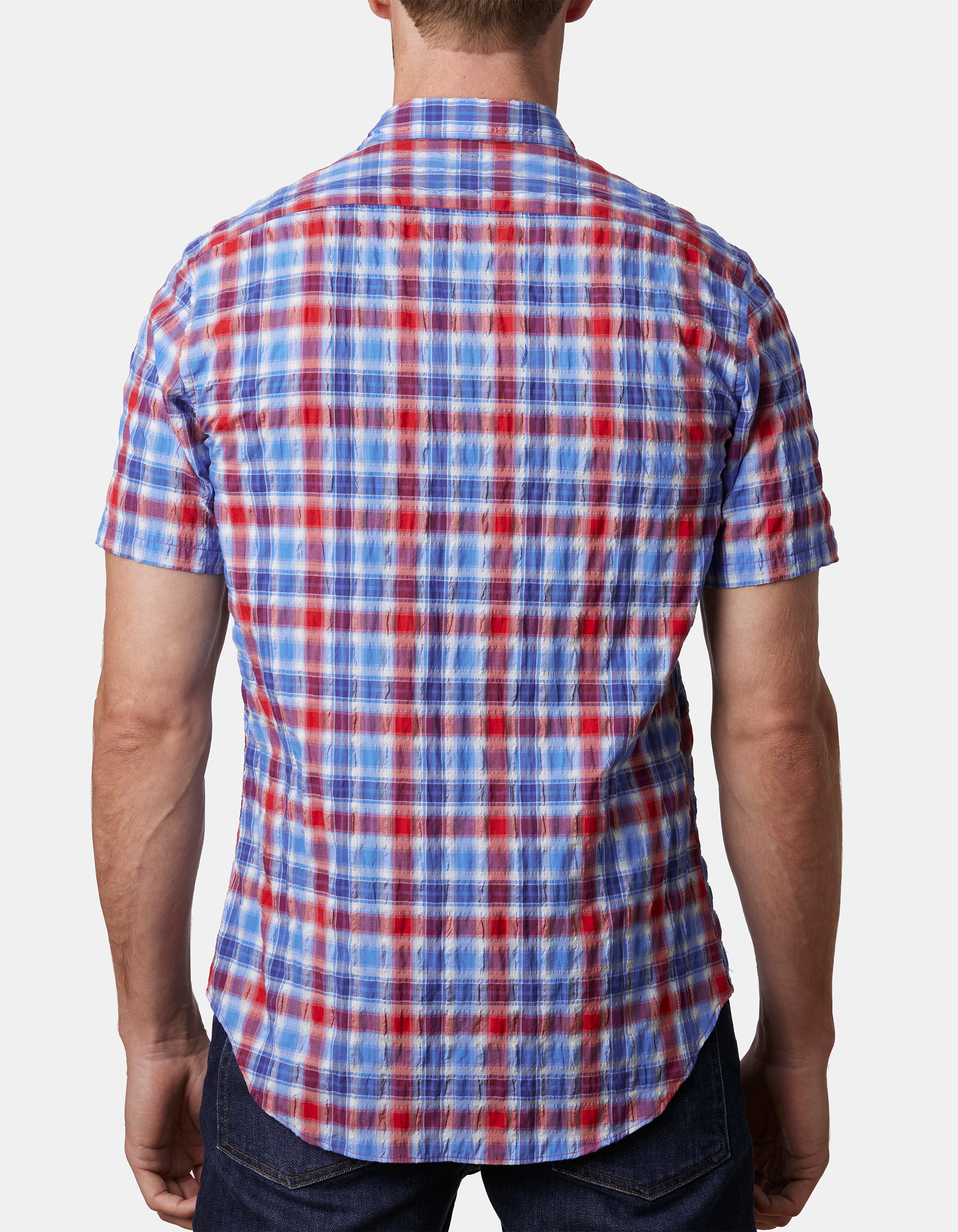 SCARPE SEERSUCKER CHECK CLASSIC FIT SHIRT