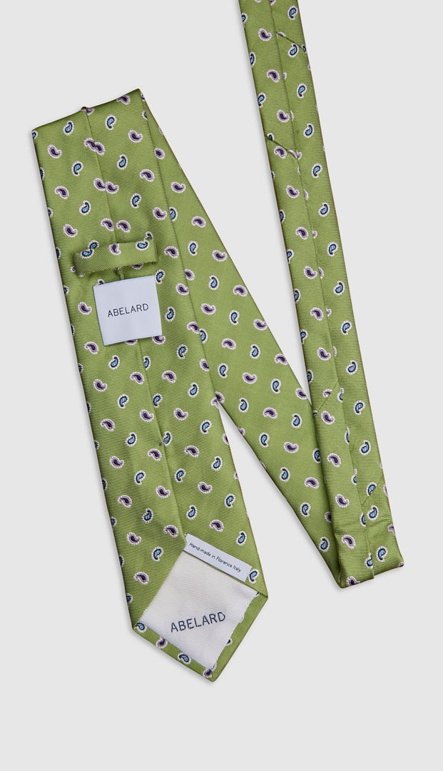 Italian Silk Tie Two Tone Paisley Jacquard
